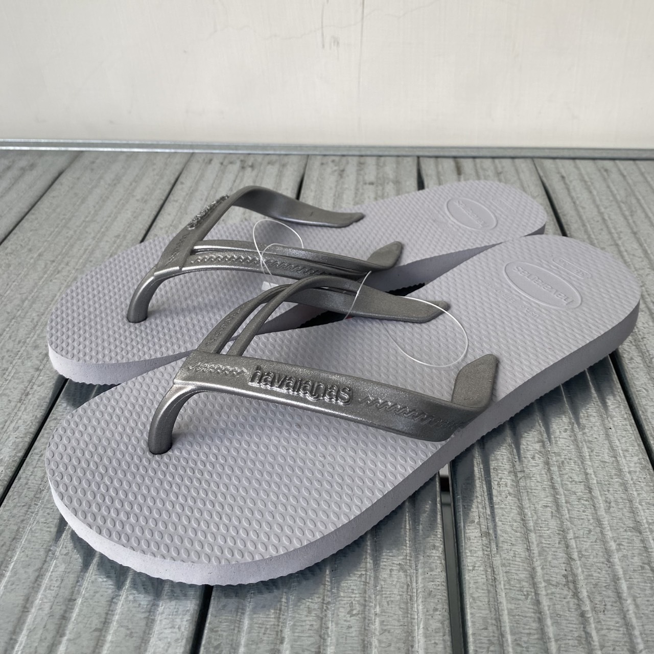 Havaianas 哈瓦仕 拖鞋 女鞋 素色款 Elegance 灰銀 4148801-3498W