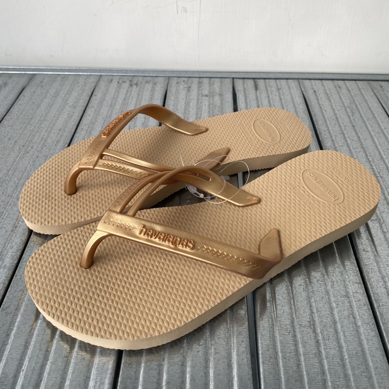 Havaianas 哈瓦仕 拖鞋 女鞋 素色款 Elegance 金色 4148801-0570W
