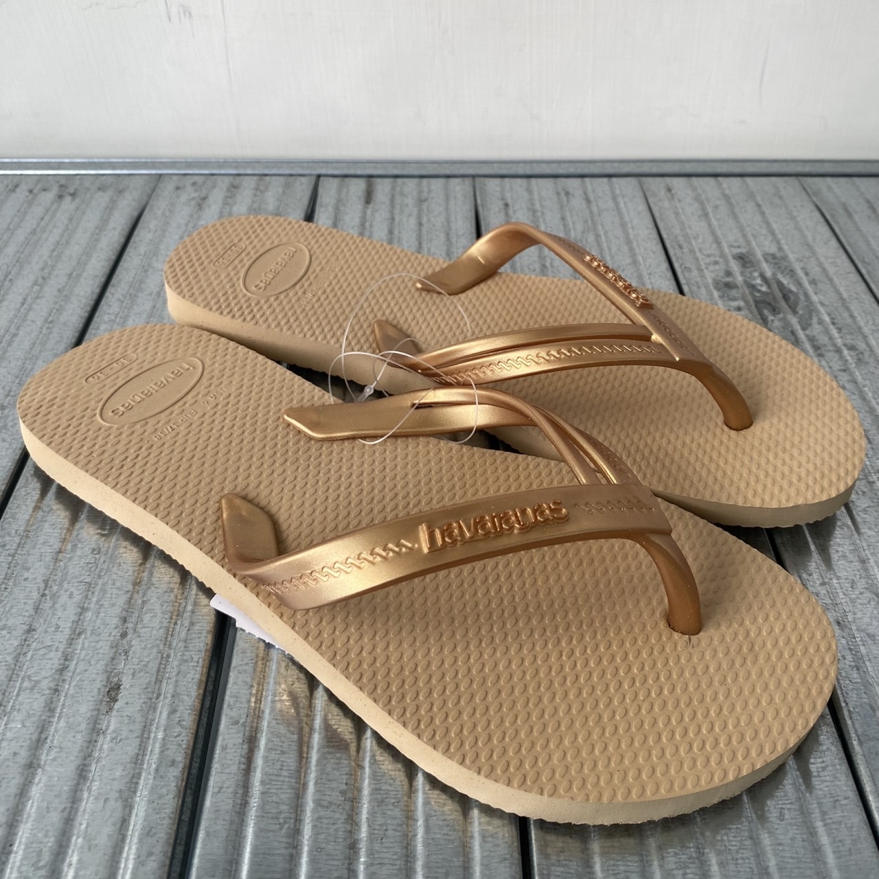 Havaianas 哈瓦仕 拖鞋 女鞋 素色款 Elegance 金色 4148801-0570W