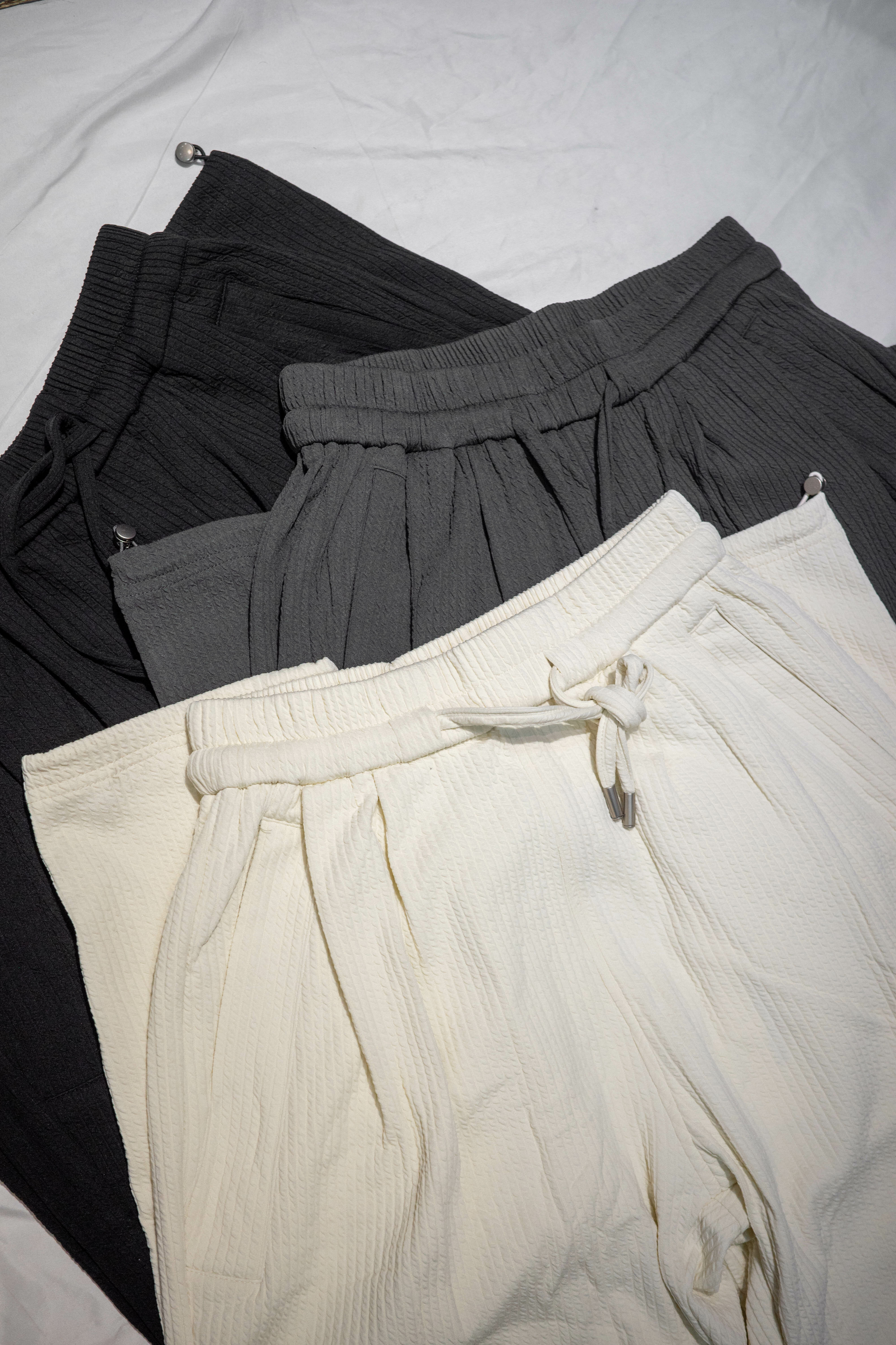 Zoewatson 華夫格材質 哈倫褲 超挺版型 棉褲 Z1887