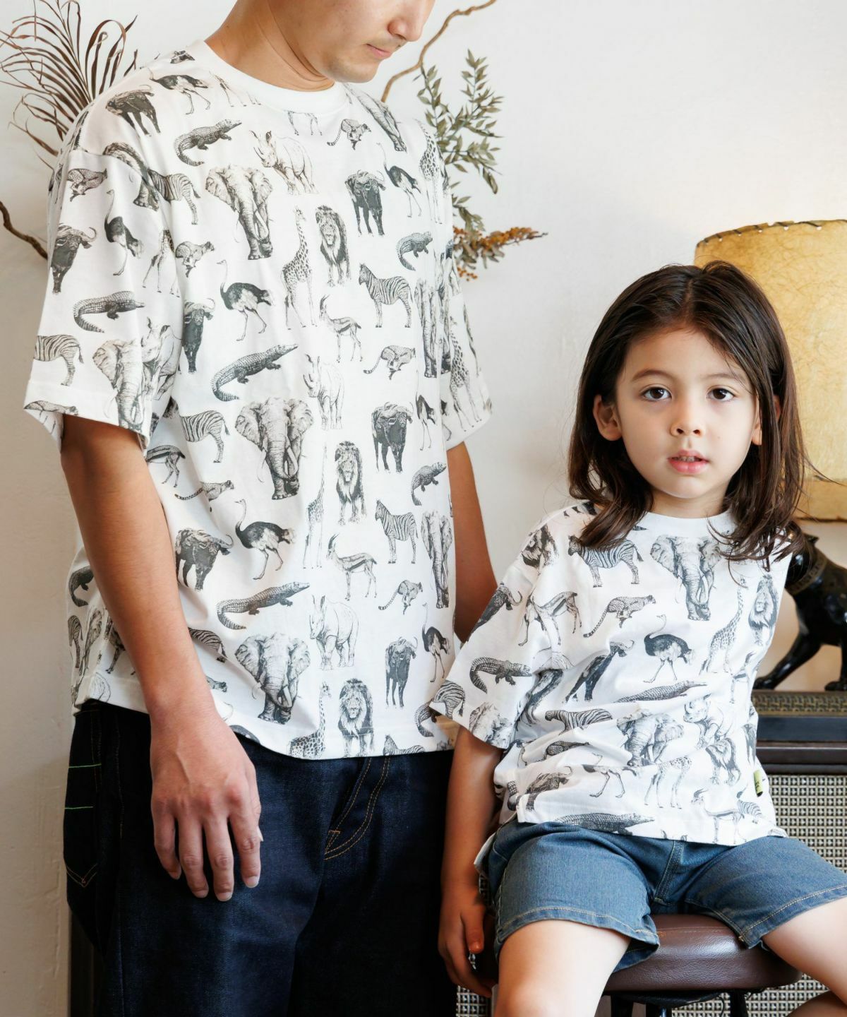 日本 MYD 手繪可愛動物 純棉短袖上衣 (白色，男大M) M520105