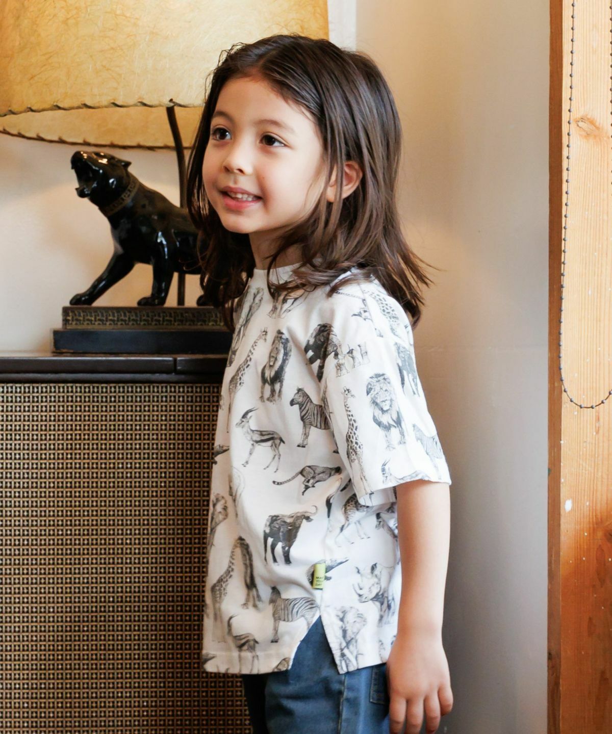 日本 MYD 手繪可愛動物 純棉短袖上衣 (白色，男大M) M520105