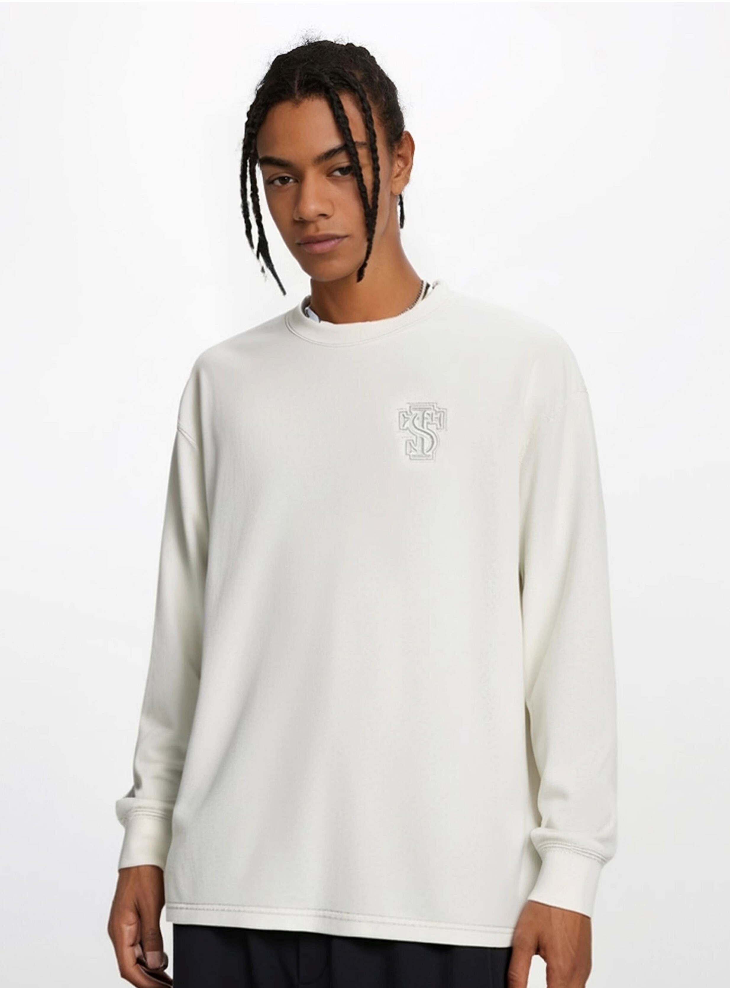 STK SmallTownKid 環狀徽章 立體貼布 長袖 T恤