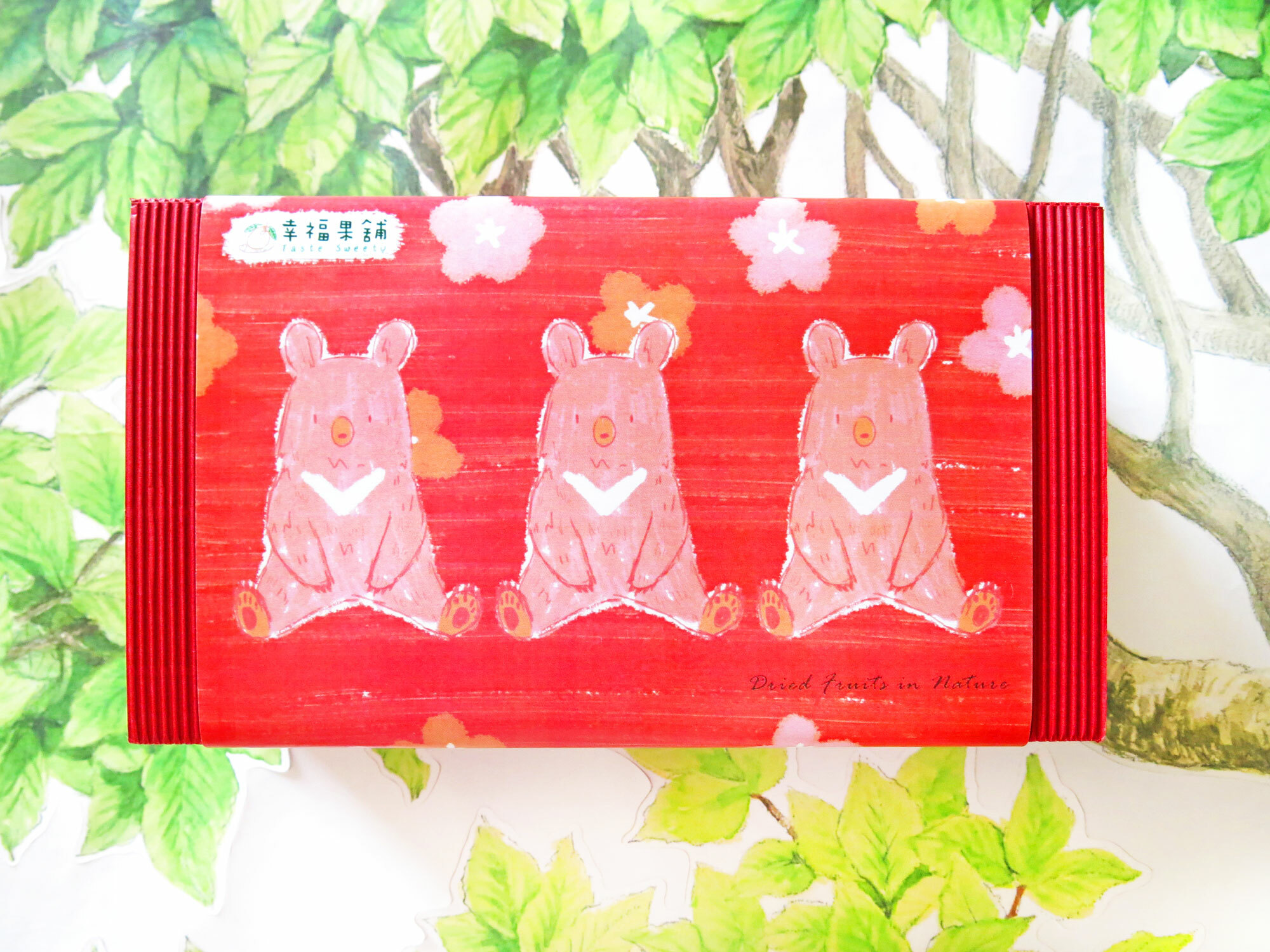 草莓粉紅熊戀冬水果乾小禮盒8入