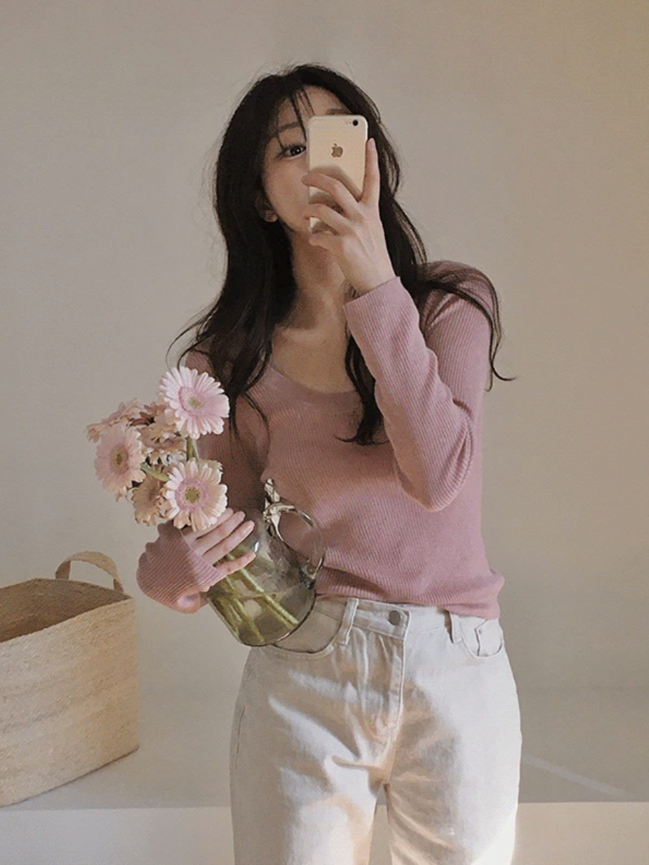 預訂｜SLOWAND #SLOWMADE 顯鎖骨U領針織上衣 (5 Color)