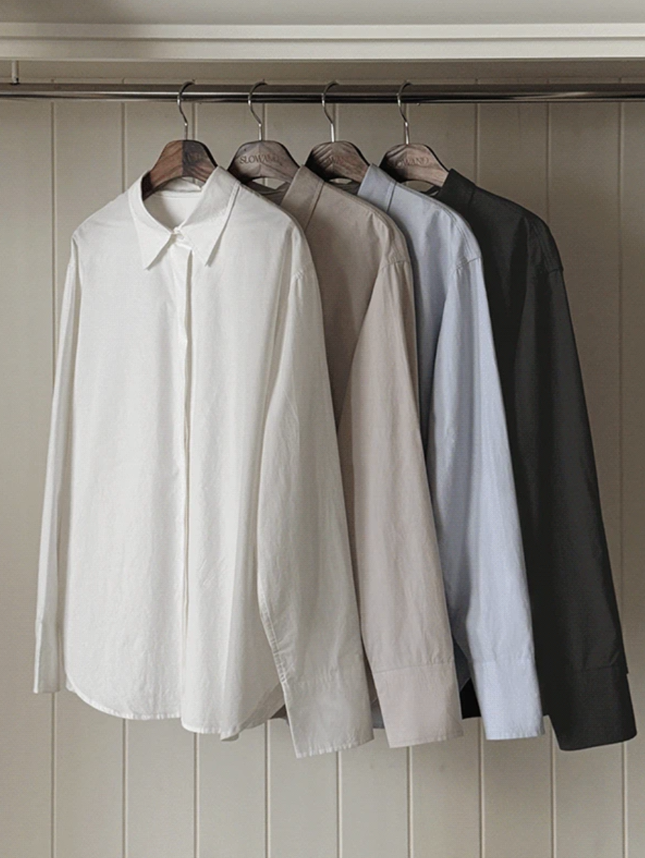 預訂｜SLOWAND #SLOWMADE Minimal 隱藏釦設計襯衫 (4 Color)