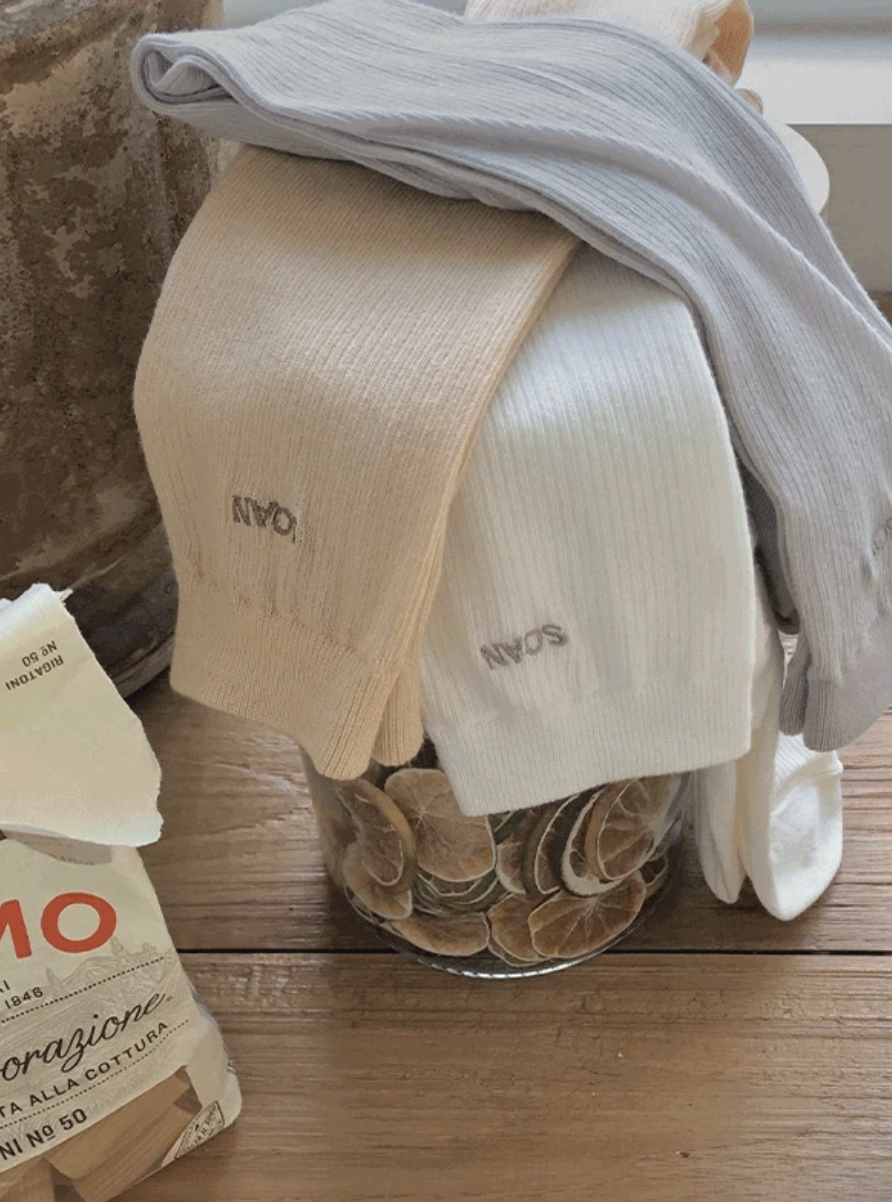 預訂｜SLOWAND #SOAN 半透視柔美感圖案長襪 (7 Color)