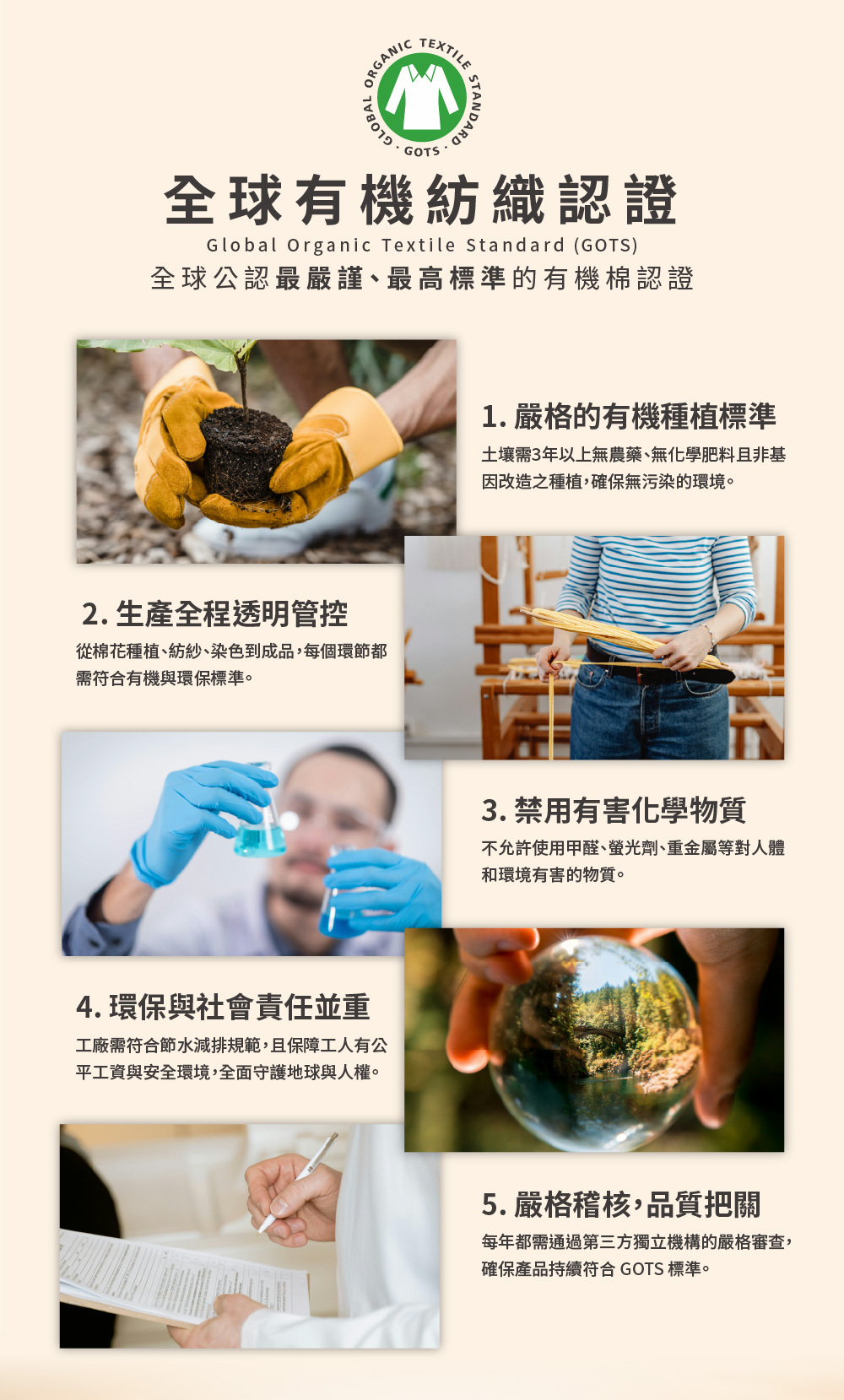 POGNAE有機棉口水巾擁有全球有機紡織(GOTS)認證