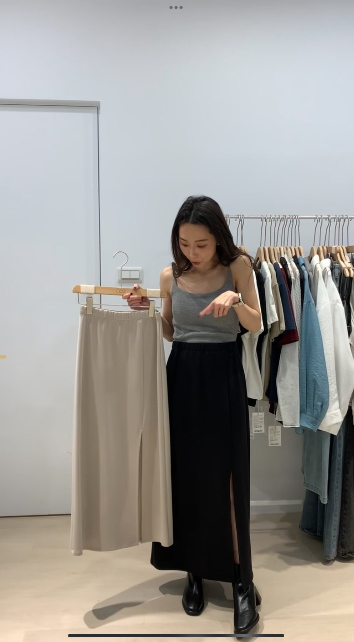 春夏必收！多風格百搭涼又瘦的微性感側開叉裙F size_92005