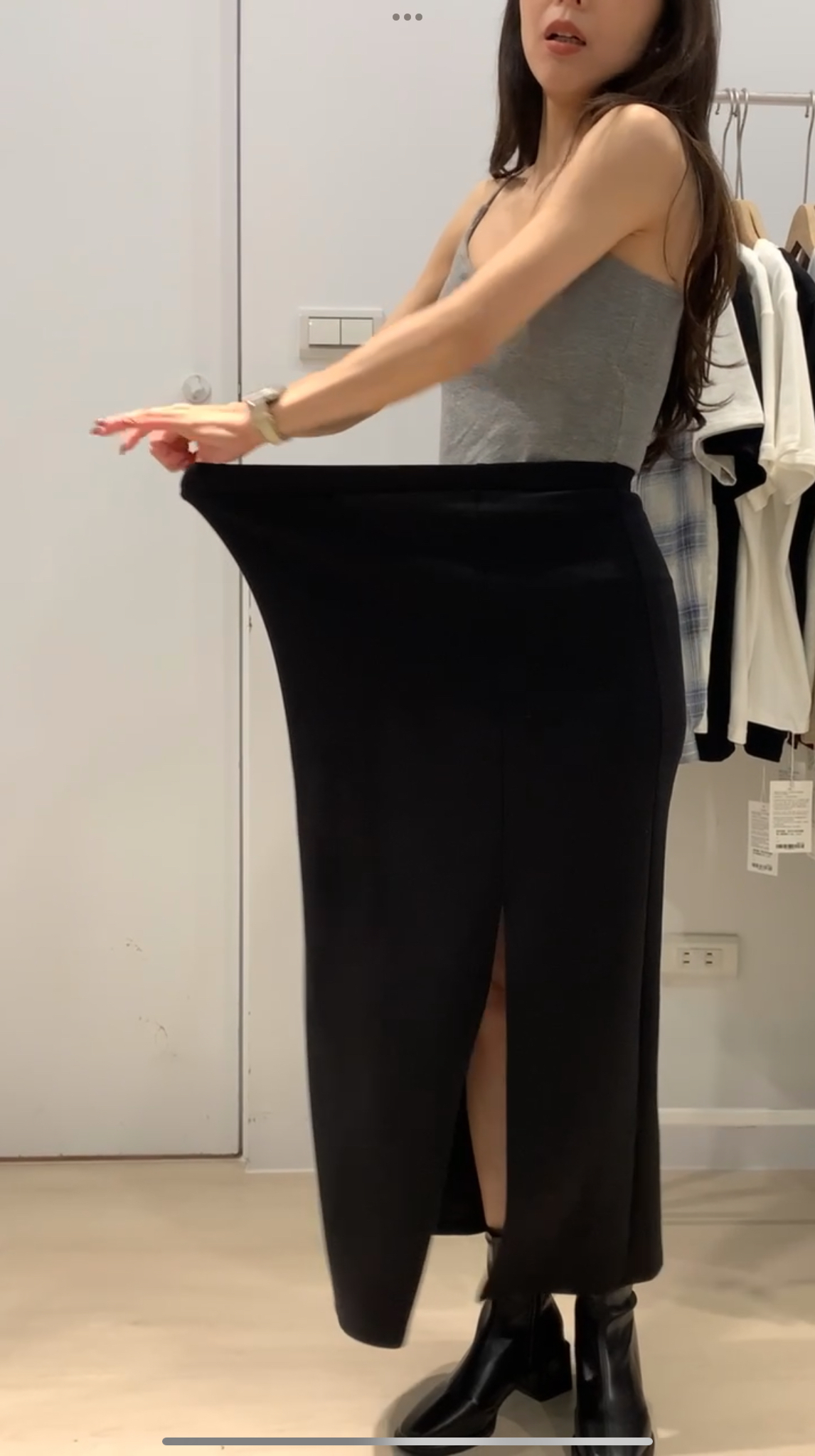 春夏必收！多風格百搭涼又瘦的微性感側開叉裙F size_92005