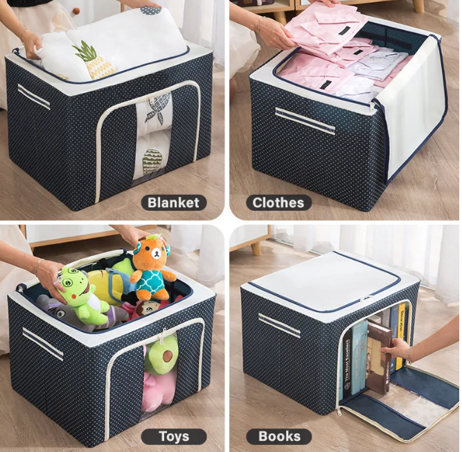 大容量收纳袋 Large Foldable Storage Box 铁架支撑 (50x40x33cm)