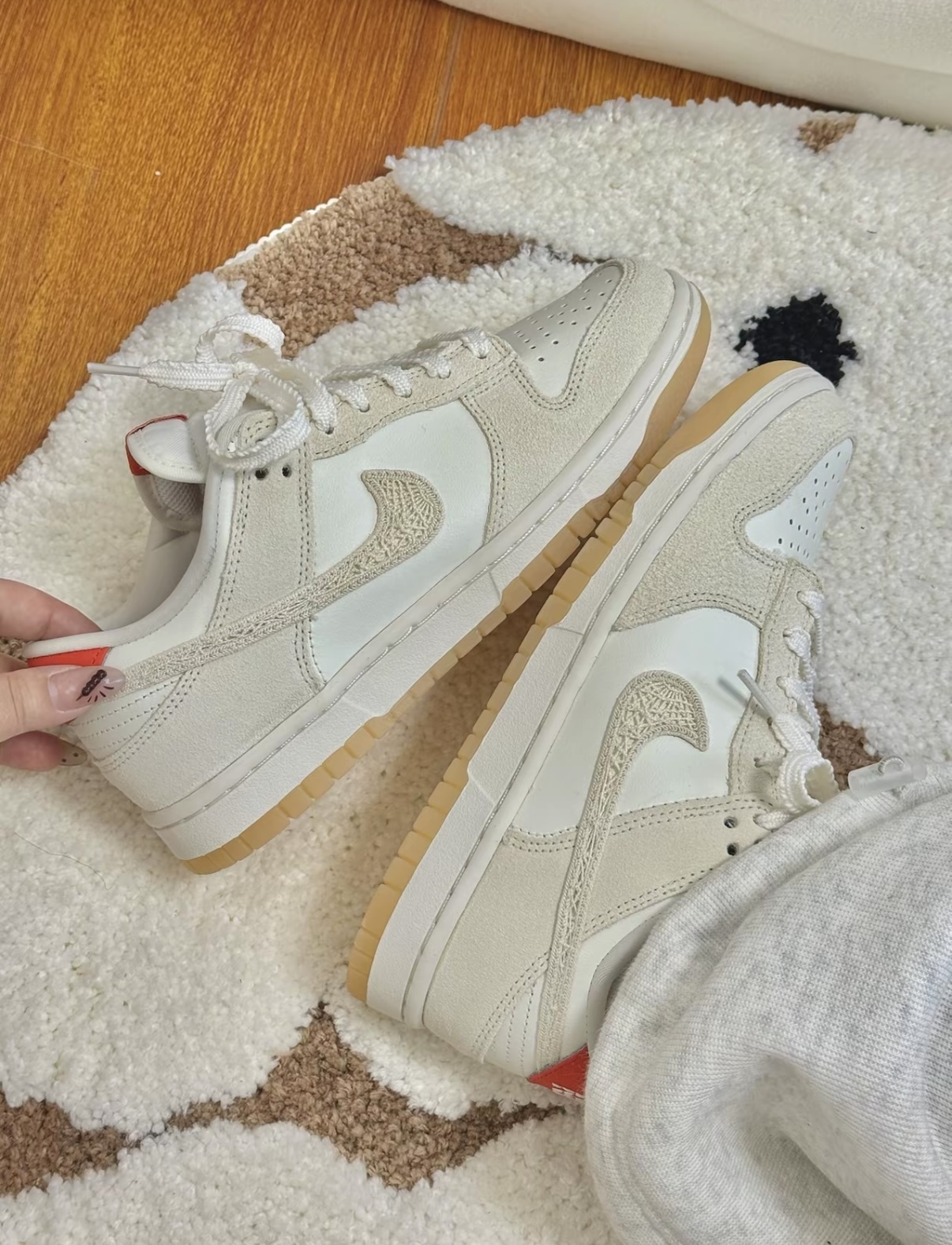 Nike Dunk Low 米灰色 淺灰色 蕾絲 編織勾 焦糖底 女款 HV5231-133/預購