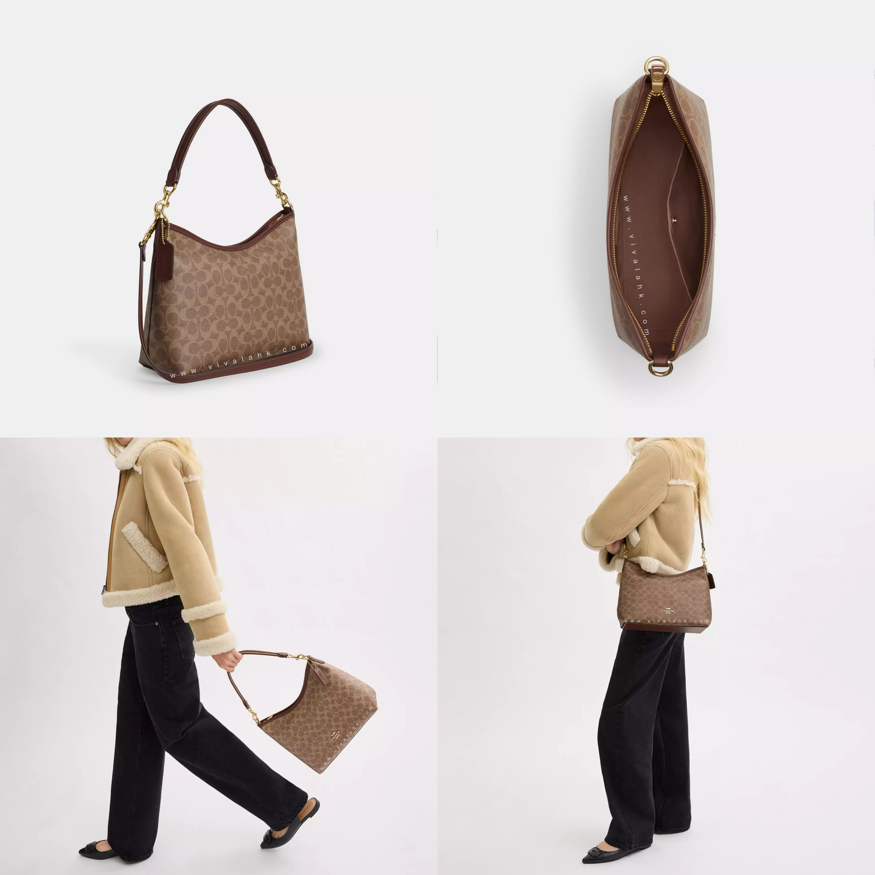 Coach - Laurel 單肩+斜孭多用袋 (C字暗花 ) (CV975)