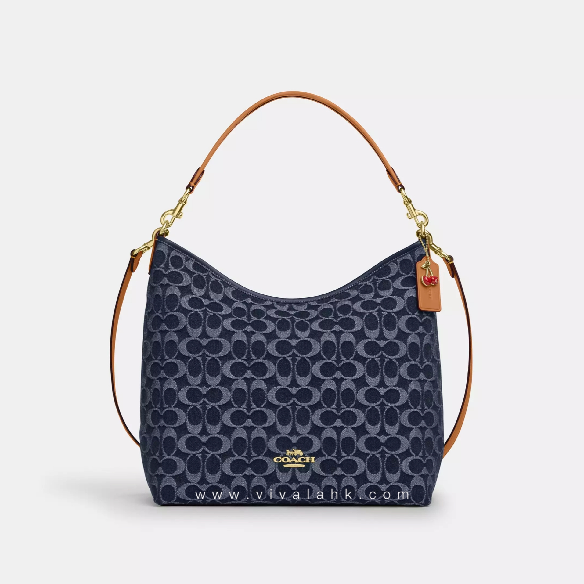 Coach - Laurel 單肩+斜孭多用袋 (大) (牛仔布C字暗花) (CY697)