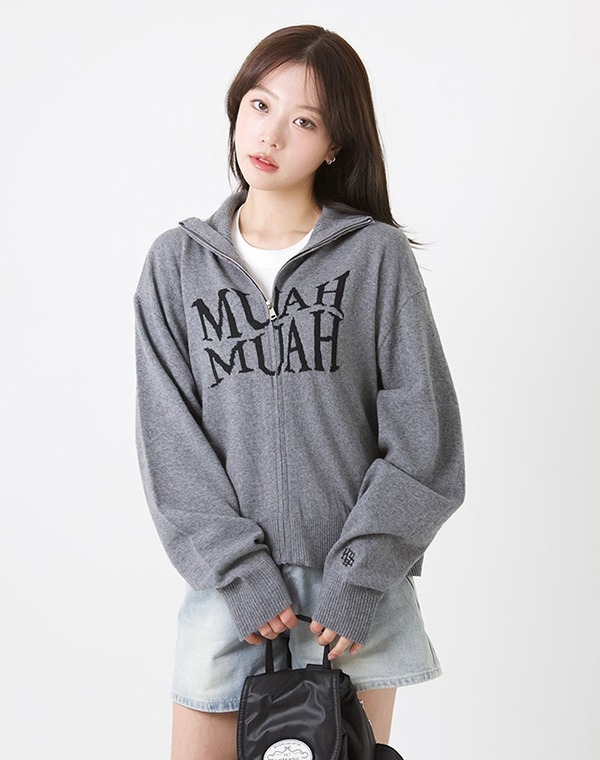 預訂｜MUAHMUAH JACQUARD KNIT ZIPUP CARDIGAN