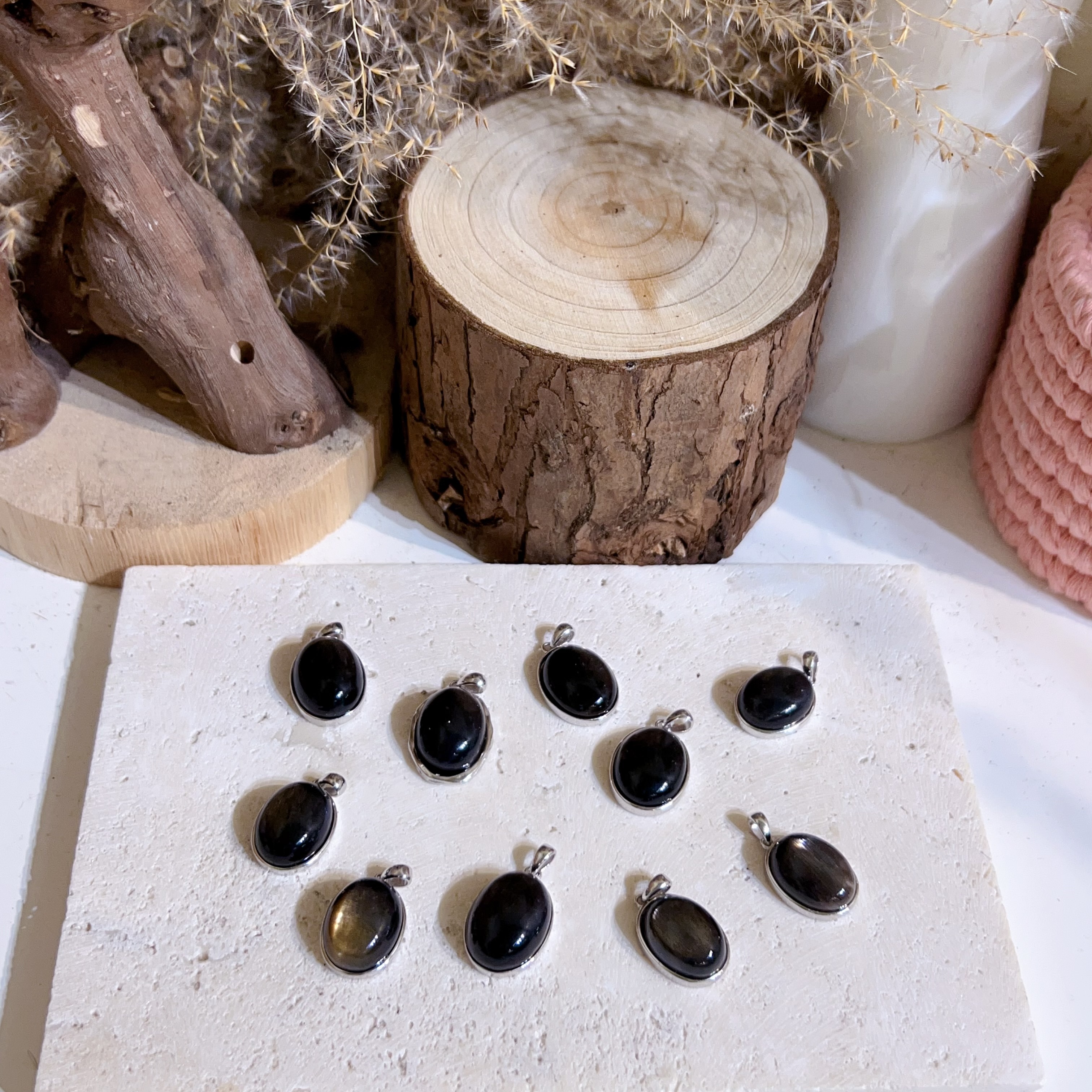 純銀黑金骨幹太陽橢圓吊墜