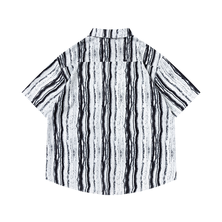 條紋襯衫 波浪設計 街頭潮男