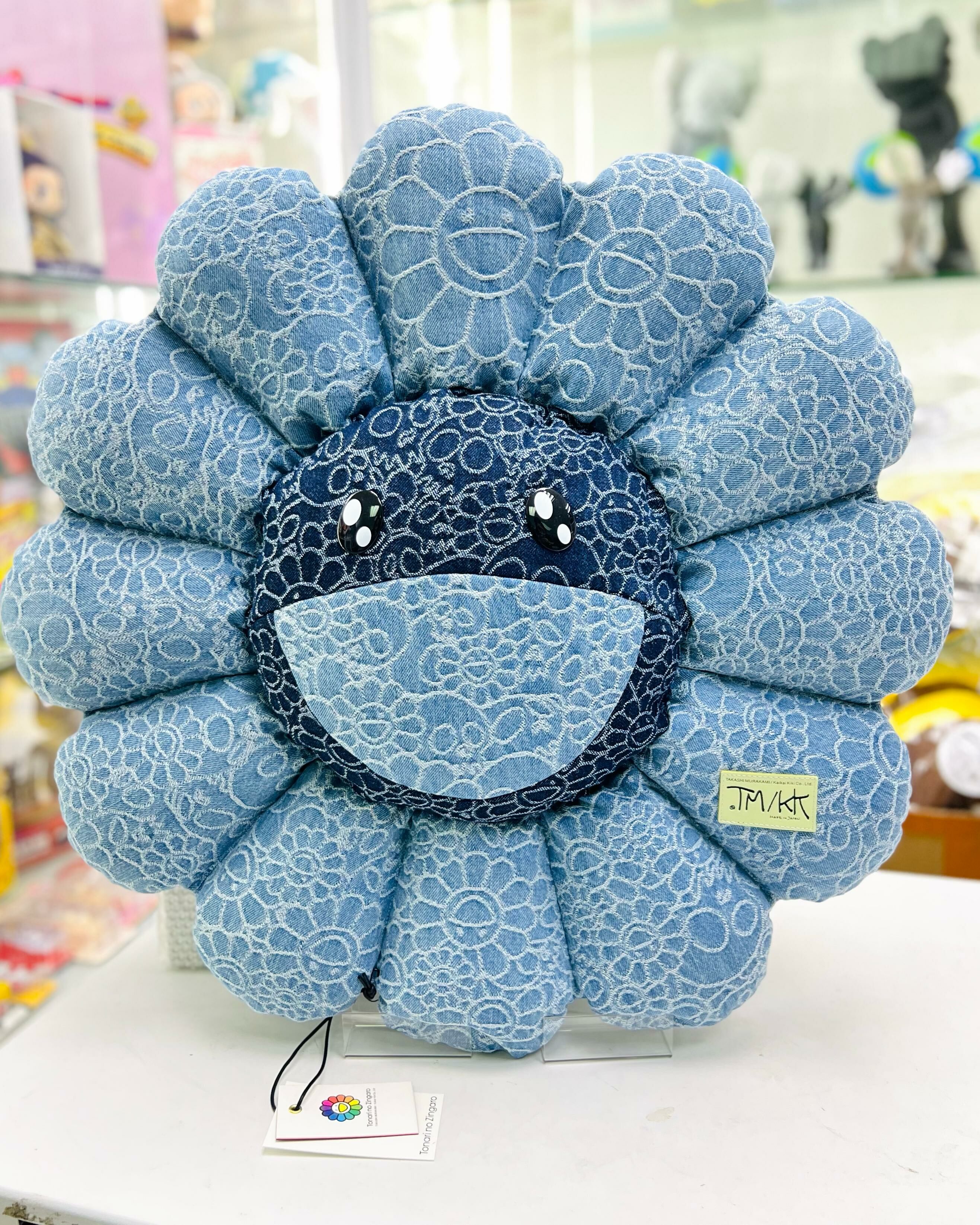 Flower & Skulls Jacquard Demin Flower Cushion (Colour 04)