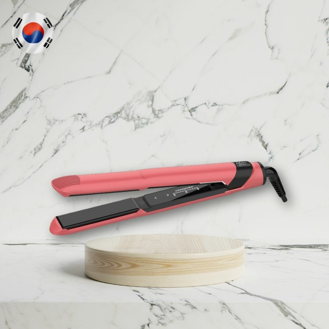 Glampalm GP201T 專業造型夾 [平面｜板闊1寸] - 晨曦梅紅- 2年保養