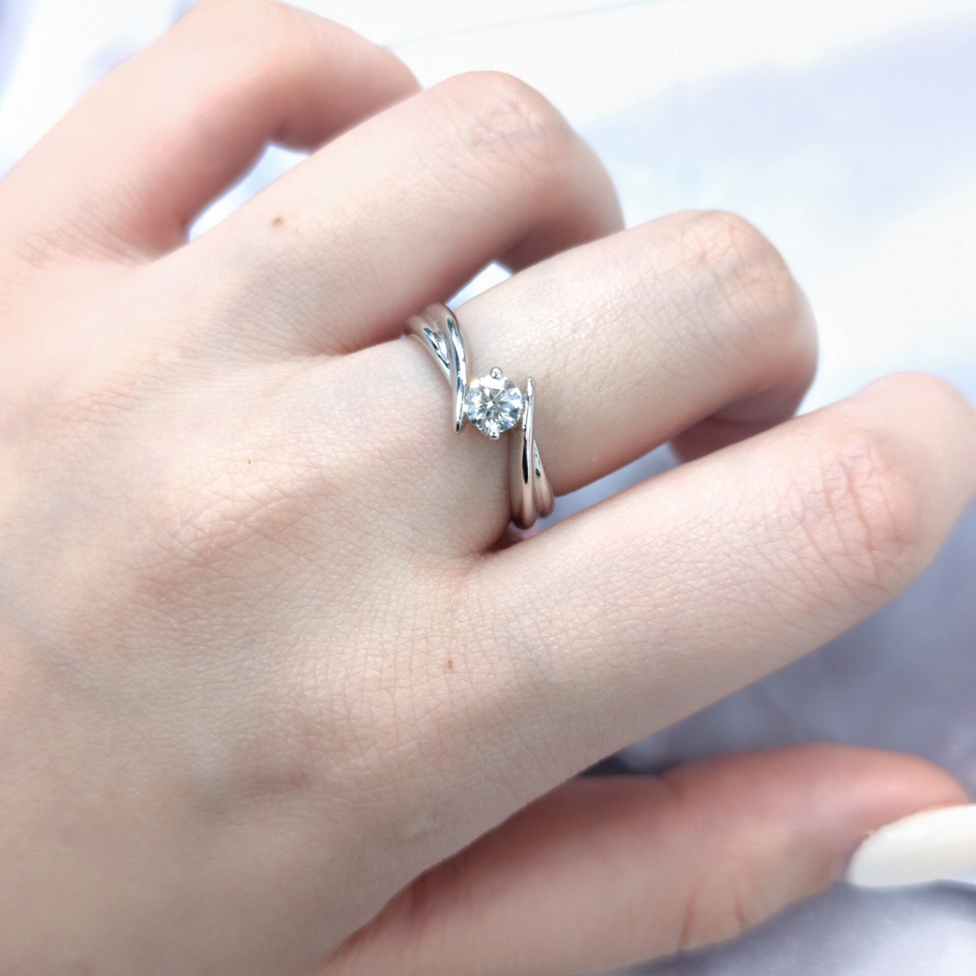 PT900 0.30ct Diamond Ring