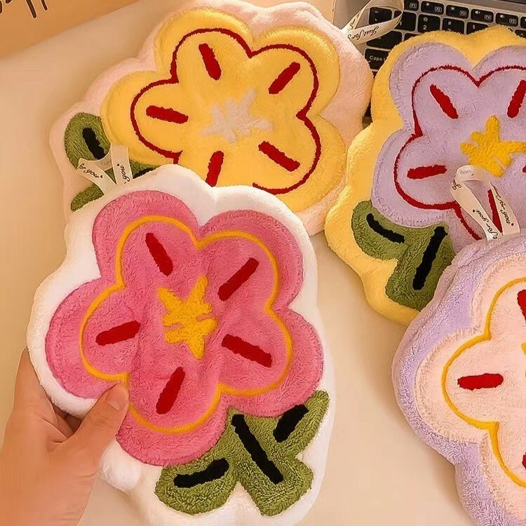 《5708》有錢花珊瑚絨擦手巾