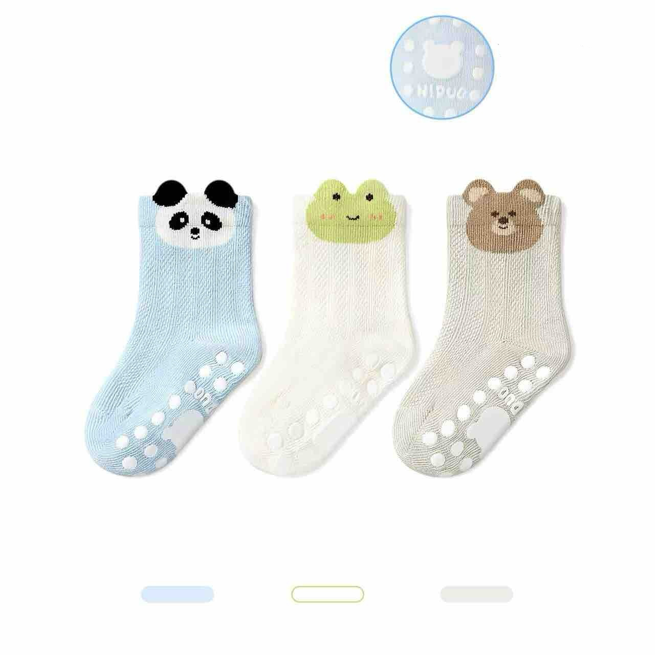 BYB02SS24AC 微笑動物組合防滑襪(3pcs)