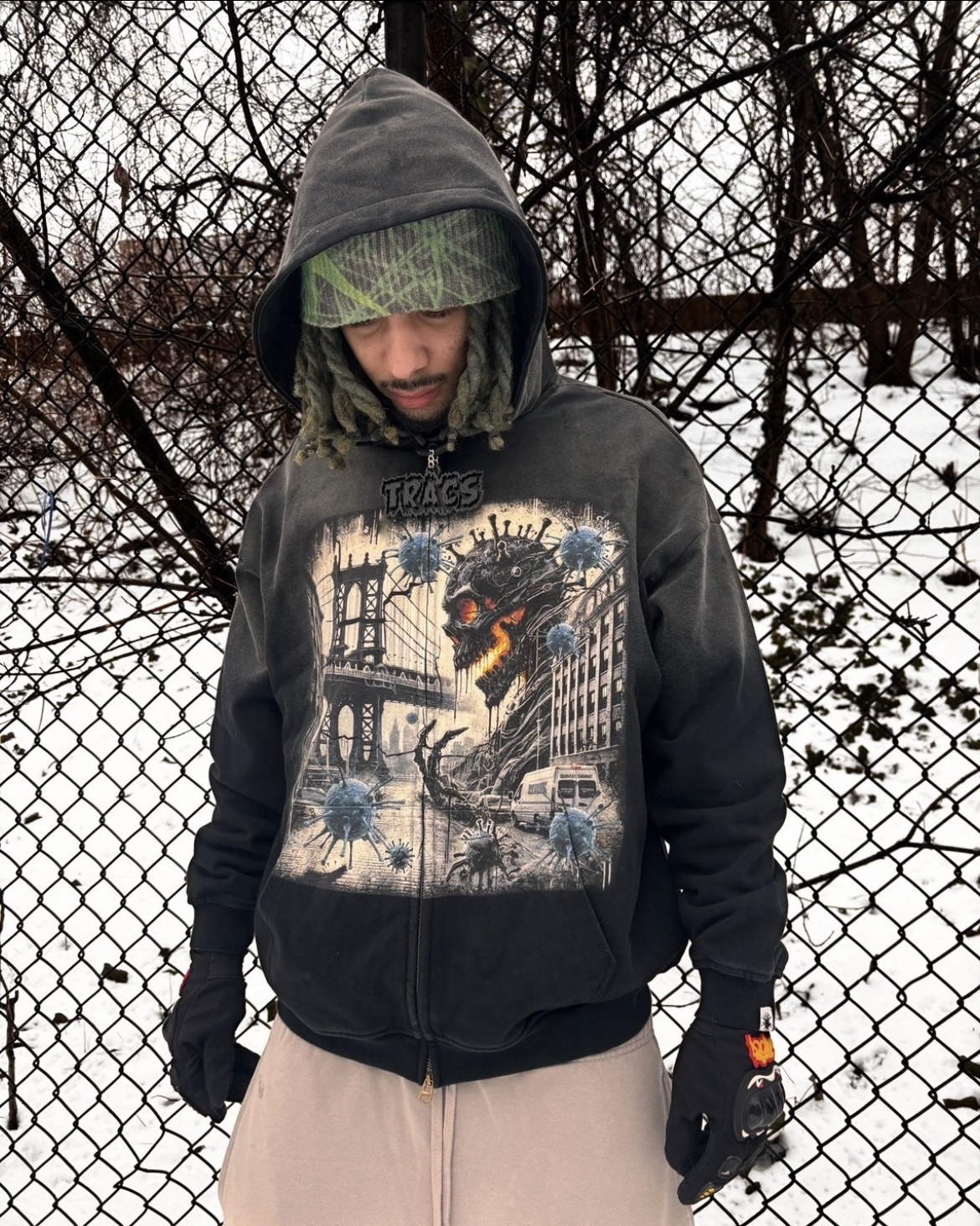 VIRUSWORLD 重災布魯克林重磅拉鍊外套