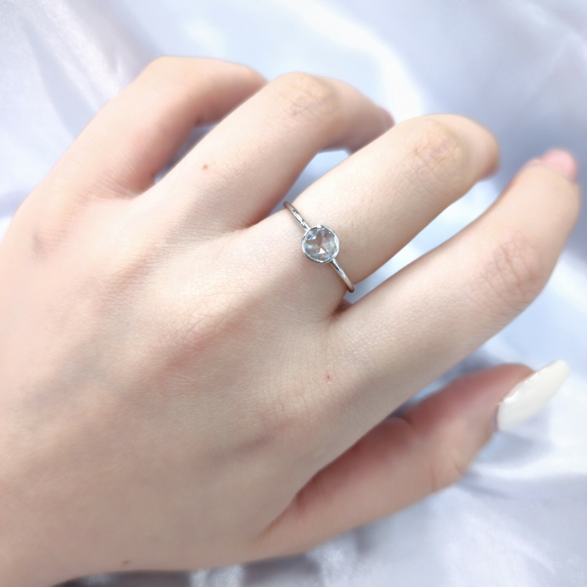 全新18K白金 【單粒31份鑽石】 戒指