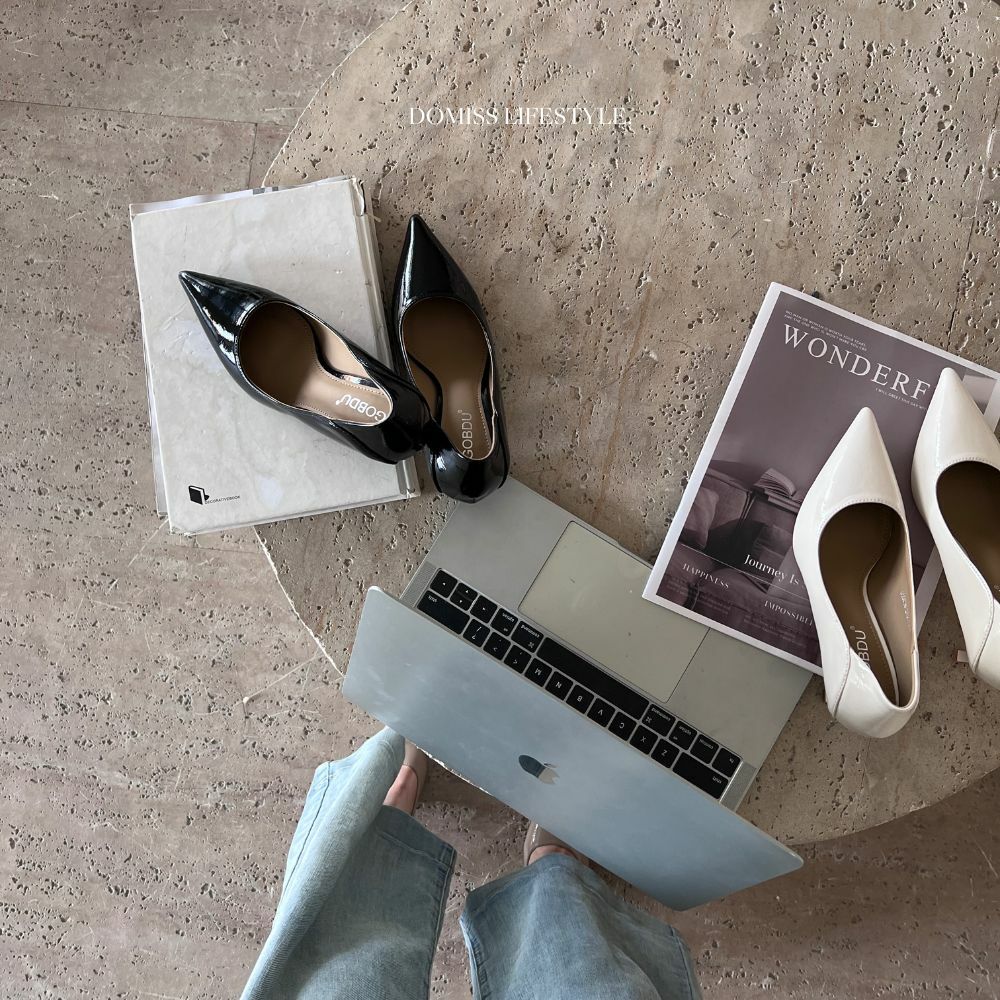 【高級尖頭高跟鞋】DOMISS魅力時尚! 爆款漆皮尖頭高跟鞋-3色