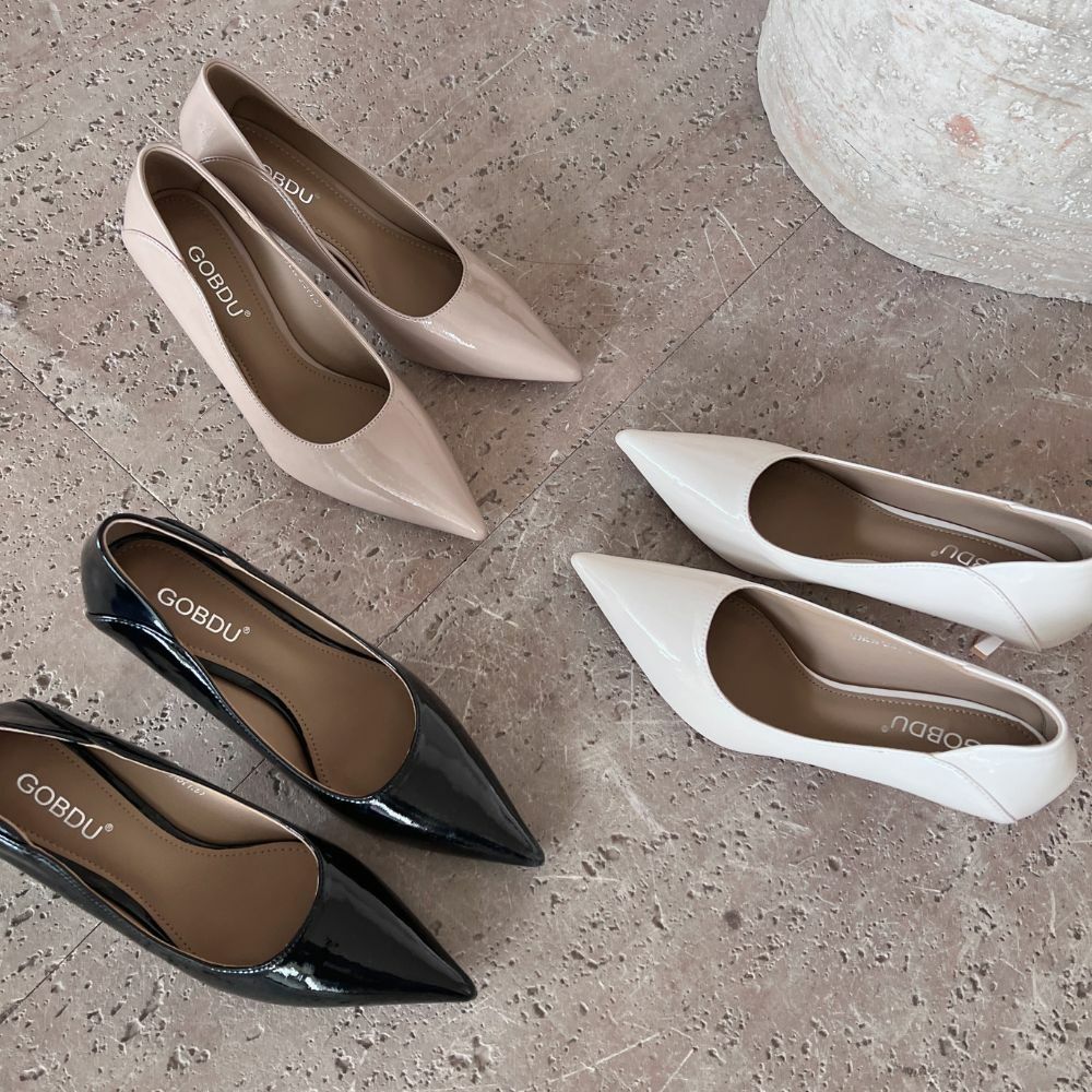 【高級尖頭高跟鞋】DOMISS魅力時尚! 爆款漆皮尖頭高跟鞋-3色