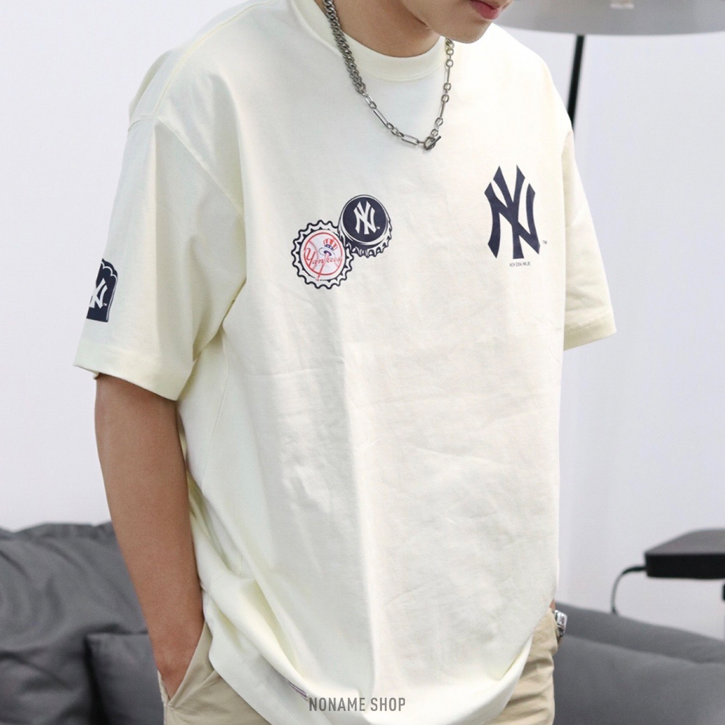 NEW ERA MLB 紐約洋基隊NY/洛杉磯道奇隊LA 瓶蓋 徽章 短袖 兩色 (男款)