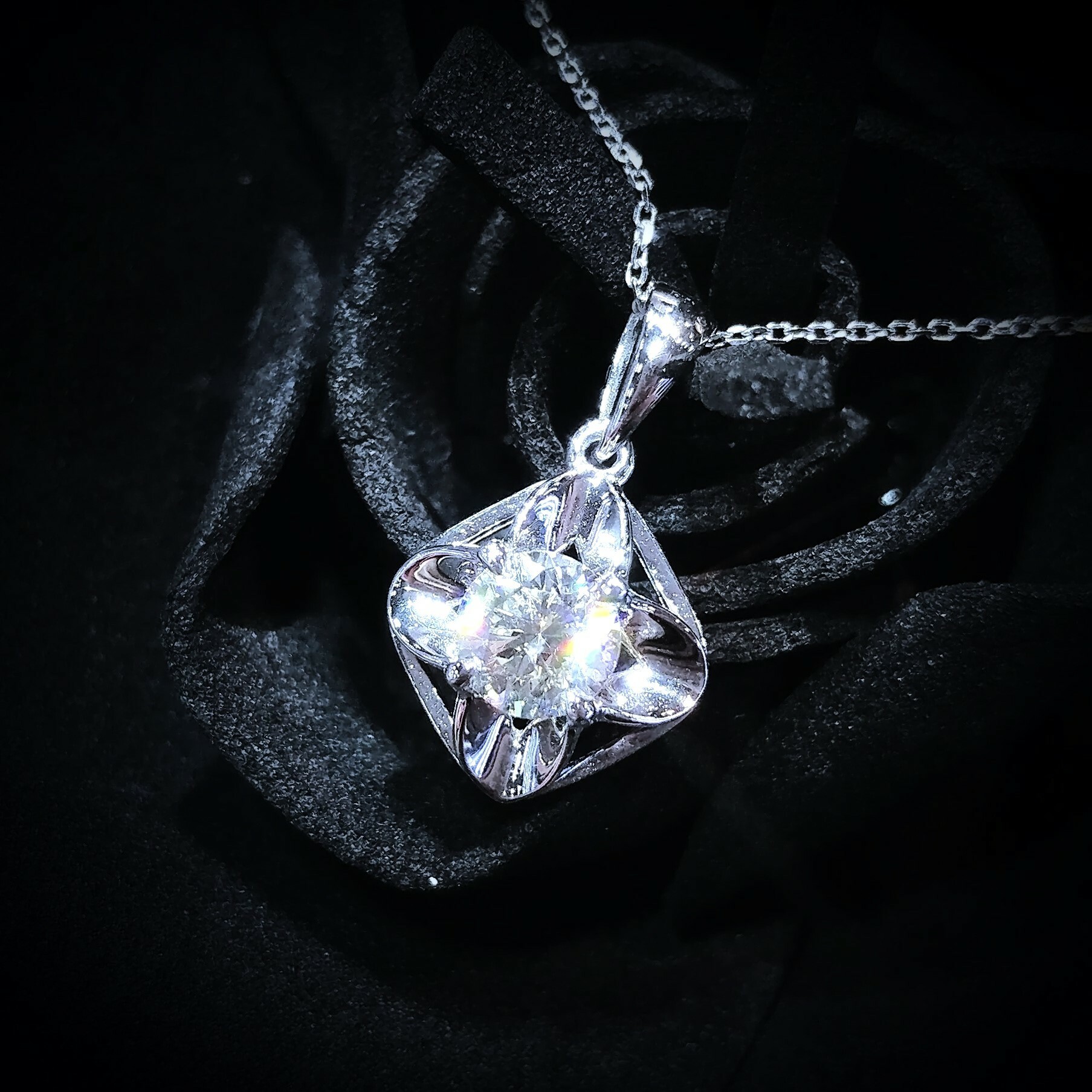 18K White Gold 0.56ct Diamond Pendant