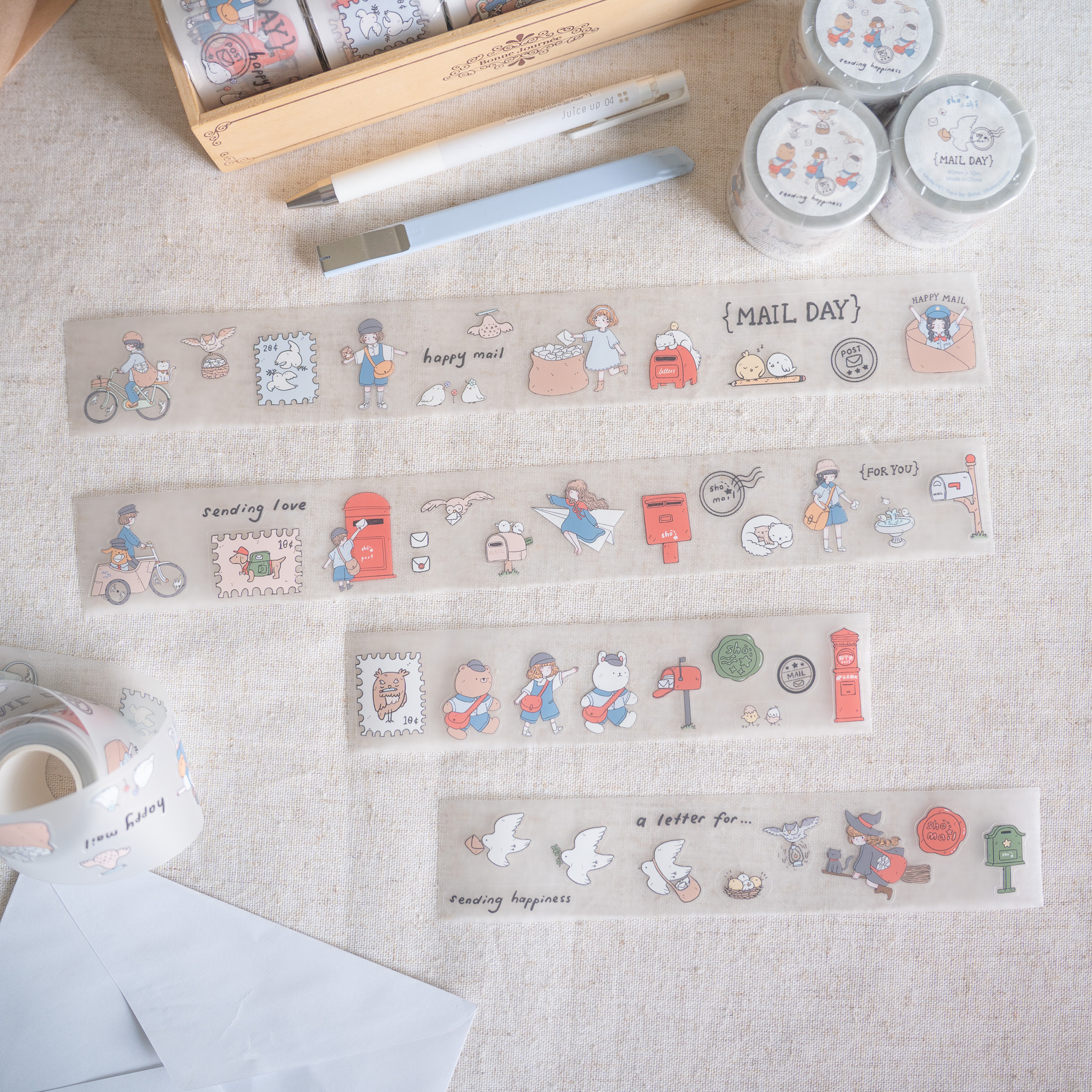 sho 小确幸．Mail Day 4cm割型霧面PET膠帶 <整捲/分裝>