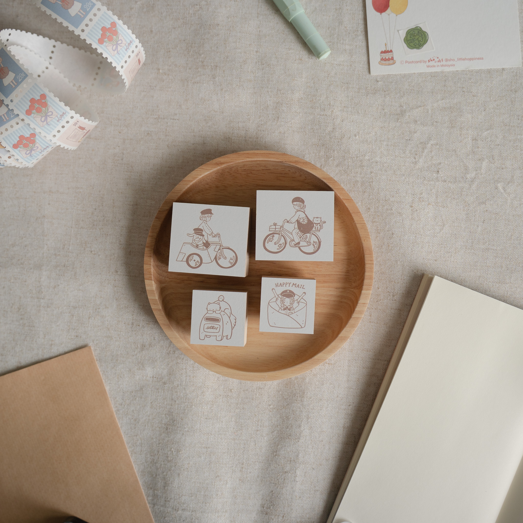 sho 小确幸．Mail Day系列 橡皮印章 共四款 2025春季新款