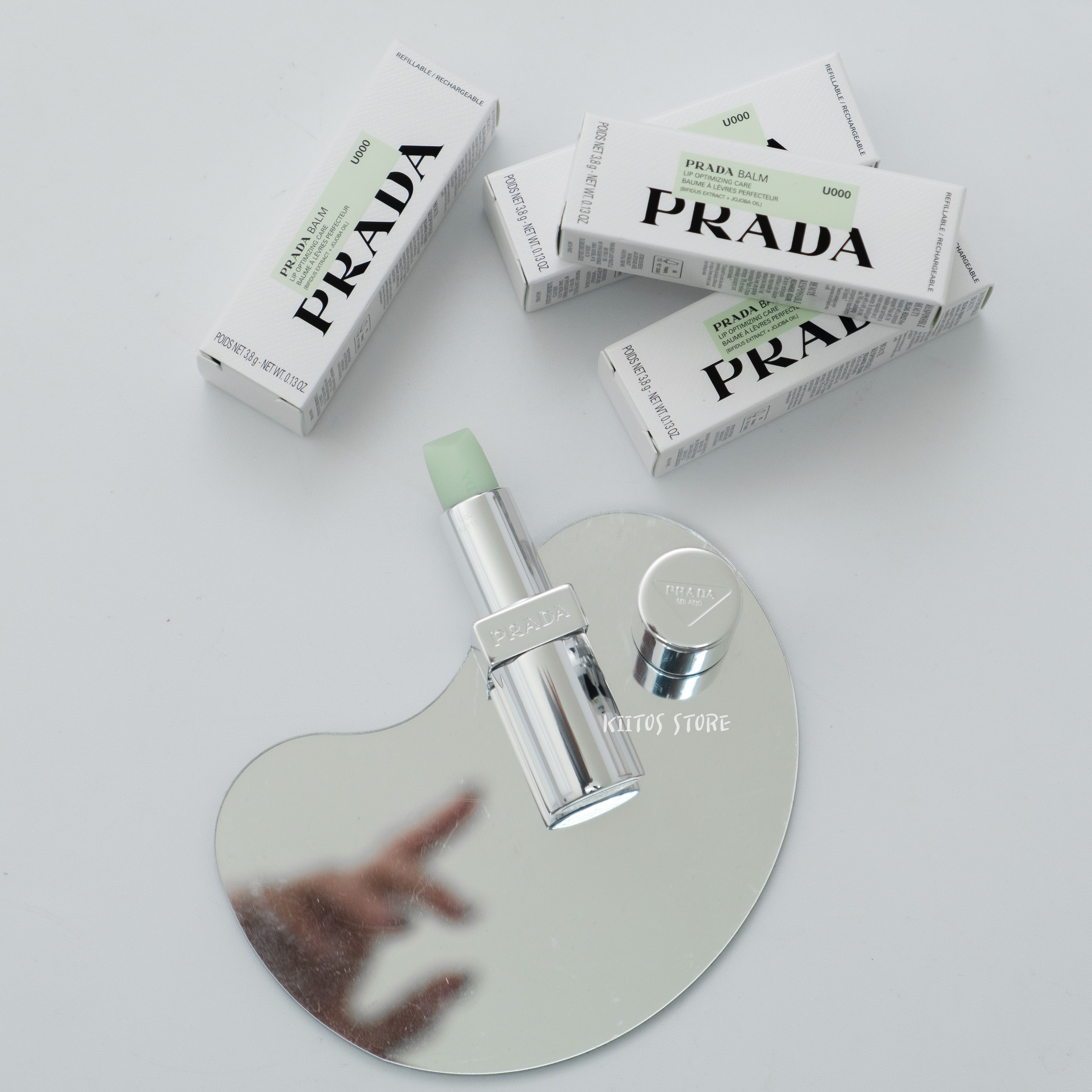 現貨 Prada 普拉達 經典潤唇膏 綠色 U000 3.8g