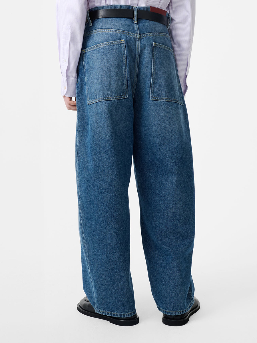 【NICK&NICOLE】 SLIT WASHING DENIM PANTS /追跡付 Studio Nicholson Land Denim Pant – Worn Wash Indigo