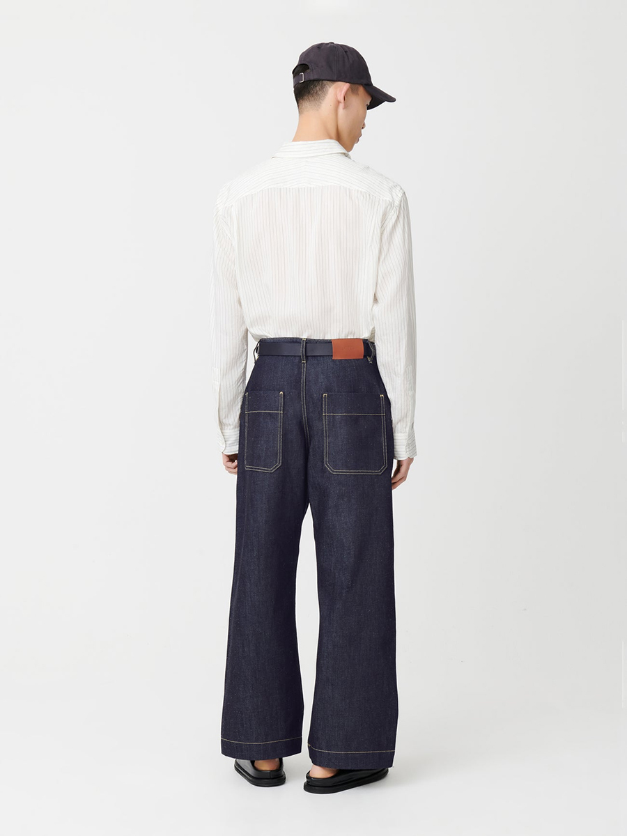 パンツ STUDIO NICHOLSON PYAD - DENIM PANT Studio Nicholson Pyad Denim Pant - Indigo