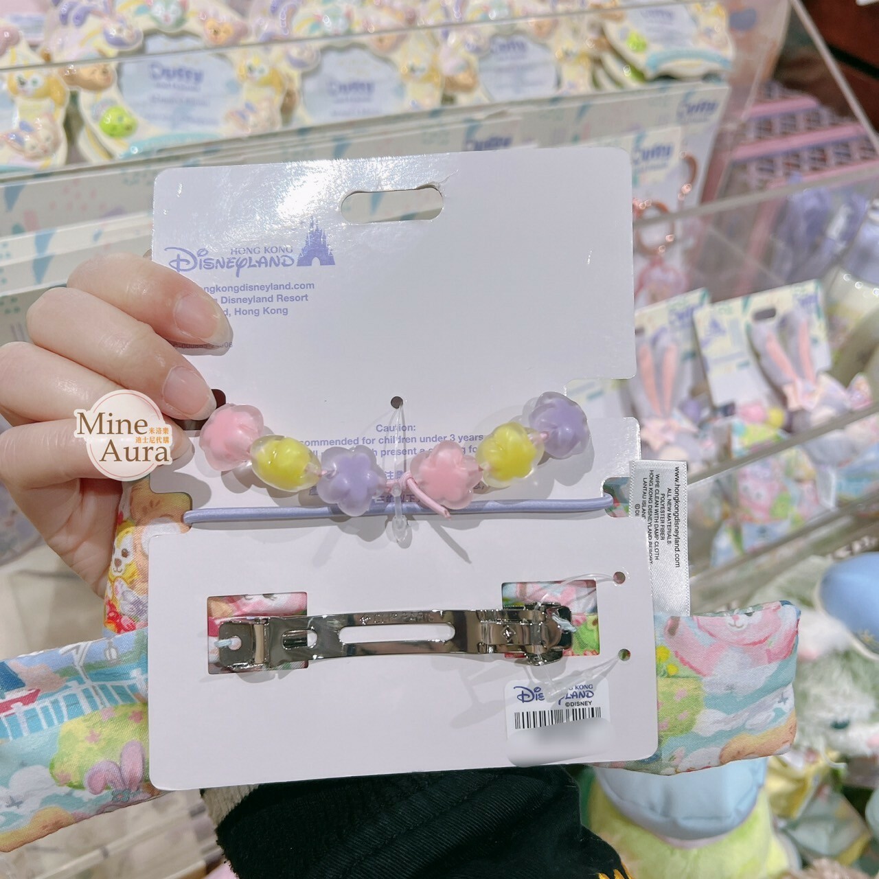 達菲 Duffy 與好友們 快樂相傳 smiles go around 史黛拉露 星黛露 StellaLou 絨毛大頭 蝴蝶結 造型 髮束 髮夾 髮飾 -香港迪士尼樂園