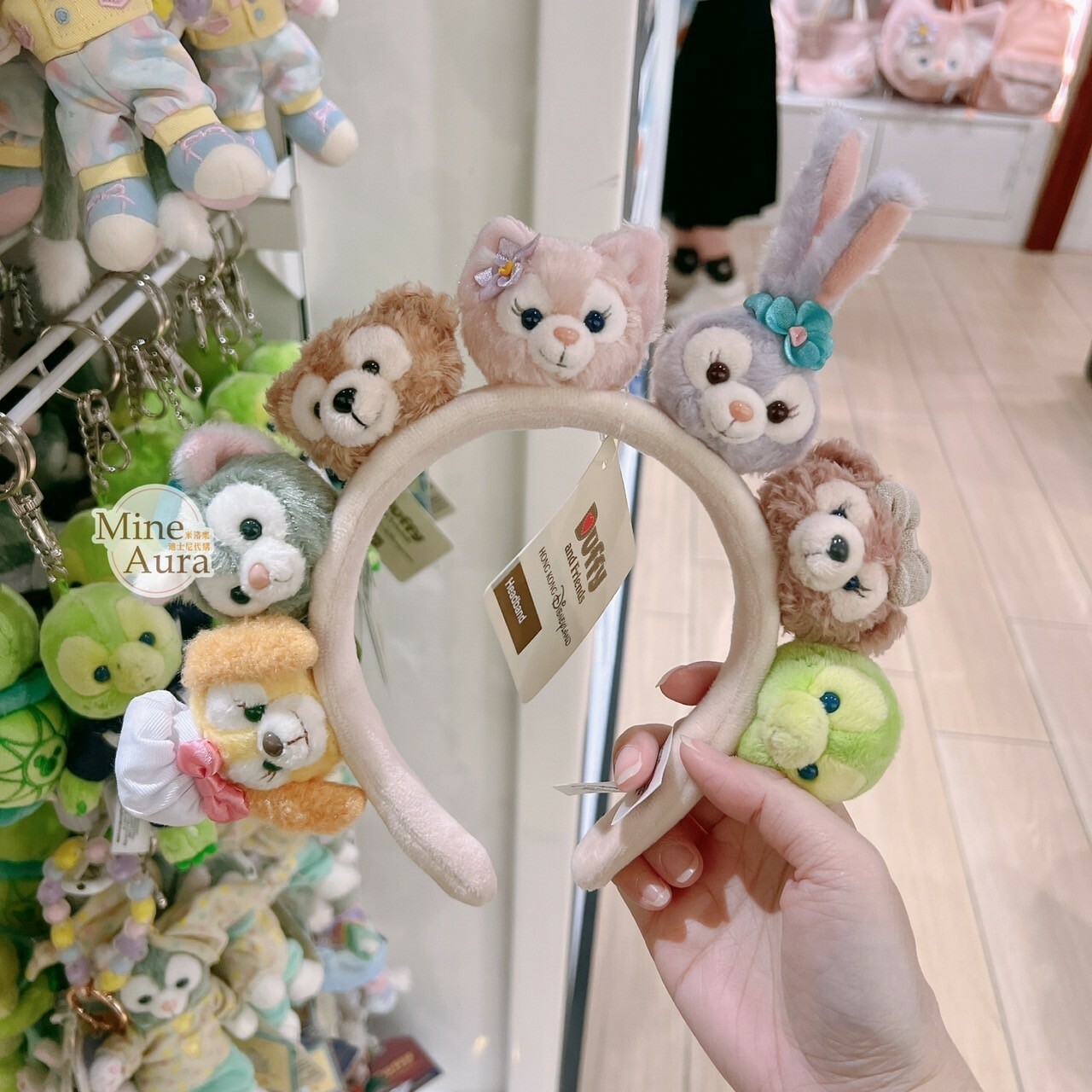 達菲 Duffy 與好友們 絨毛大頭 造型 髮圈 髮箍 D&F達菲系列 -香港迪士尼樂園