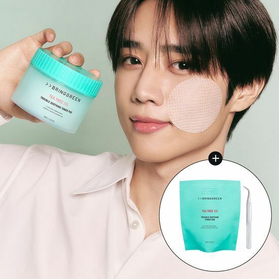 BRING GREEN Tea Tree Cica Trouble Soothing Toner Pad 90P (+90P補充裝及夾子)