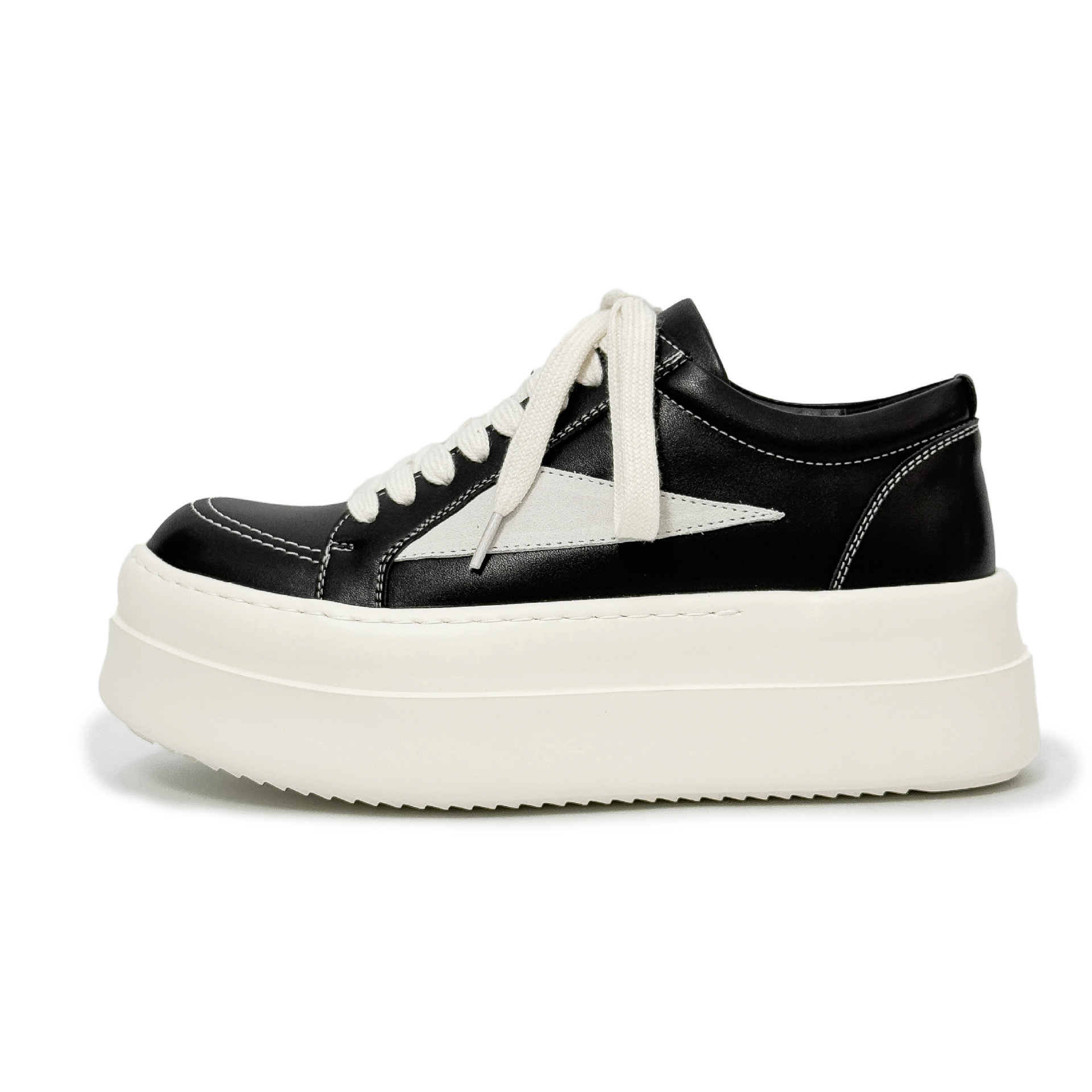 真皮美式增高8cm厚底板鞋（還有內增高），小個子穿搭必備