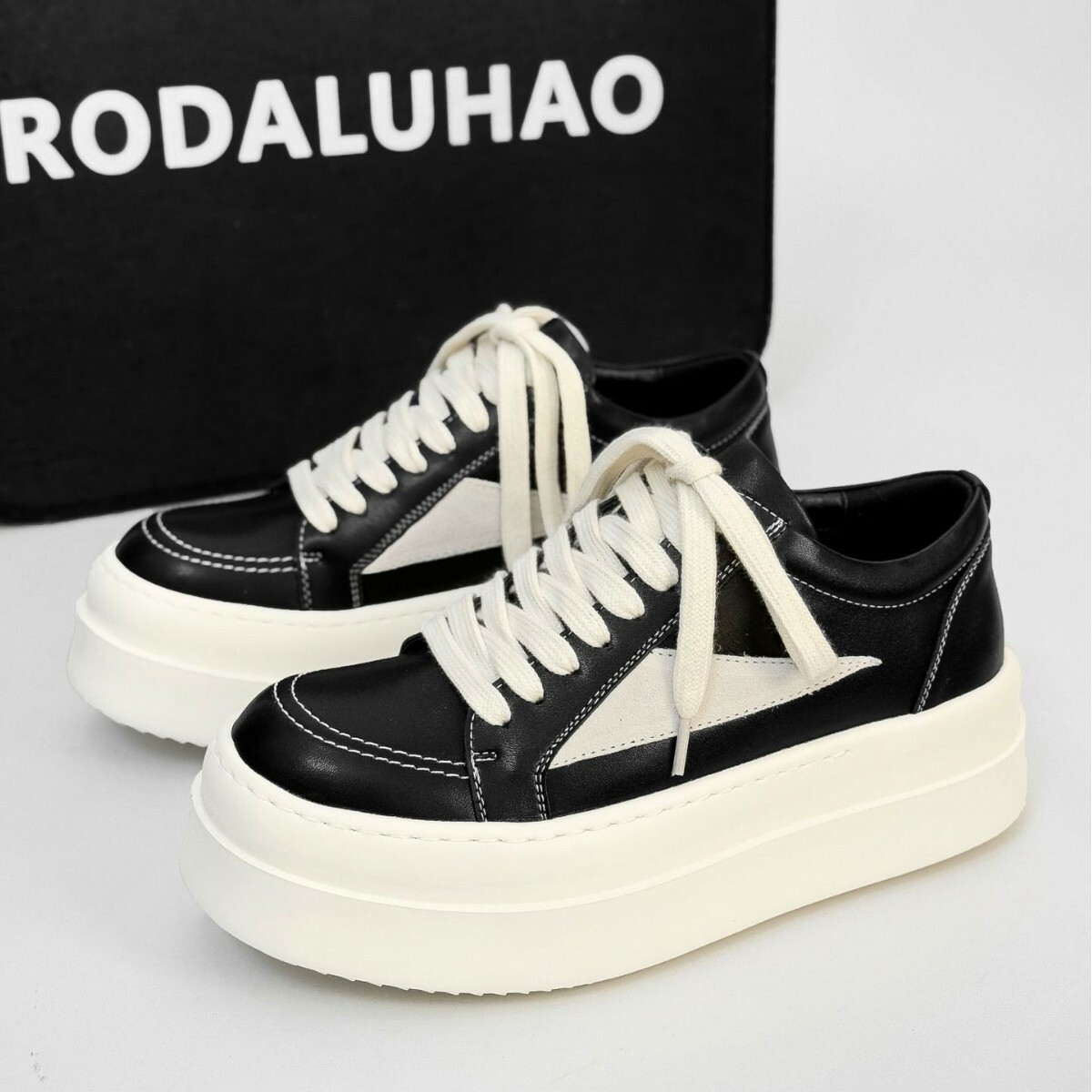 真皮美式增高8cm厚底板鞋（還有內增高），小個子穿搭必備