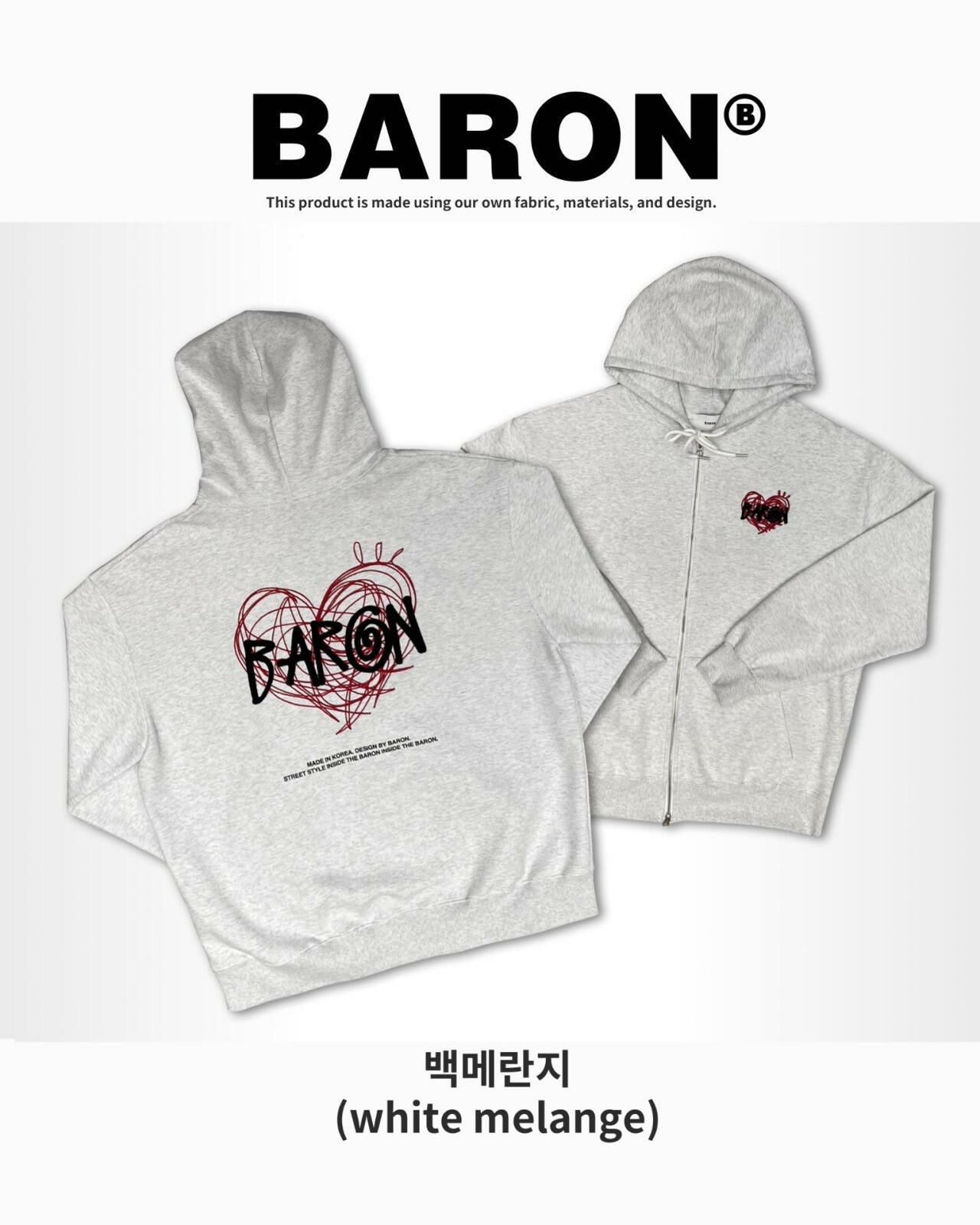 英文字圖案連帽拉鍊外套 BARON-145JK