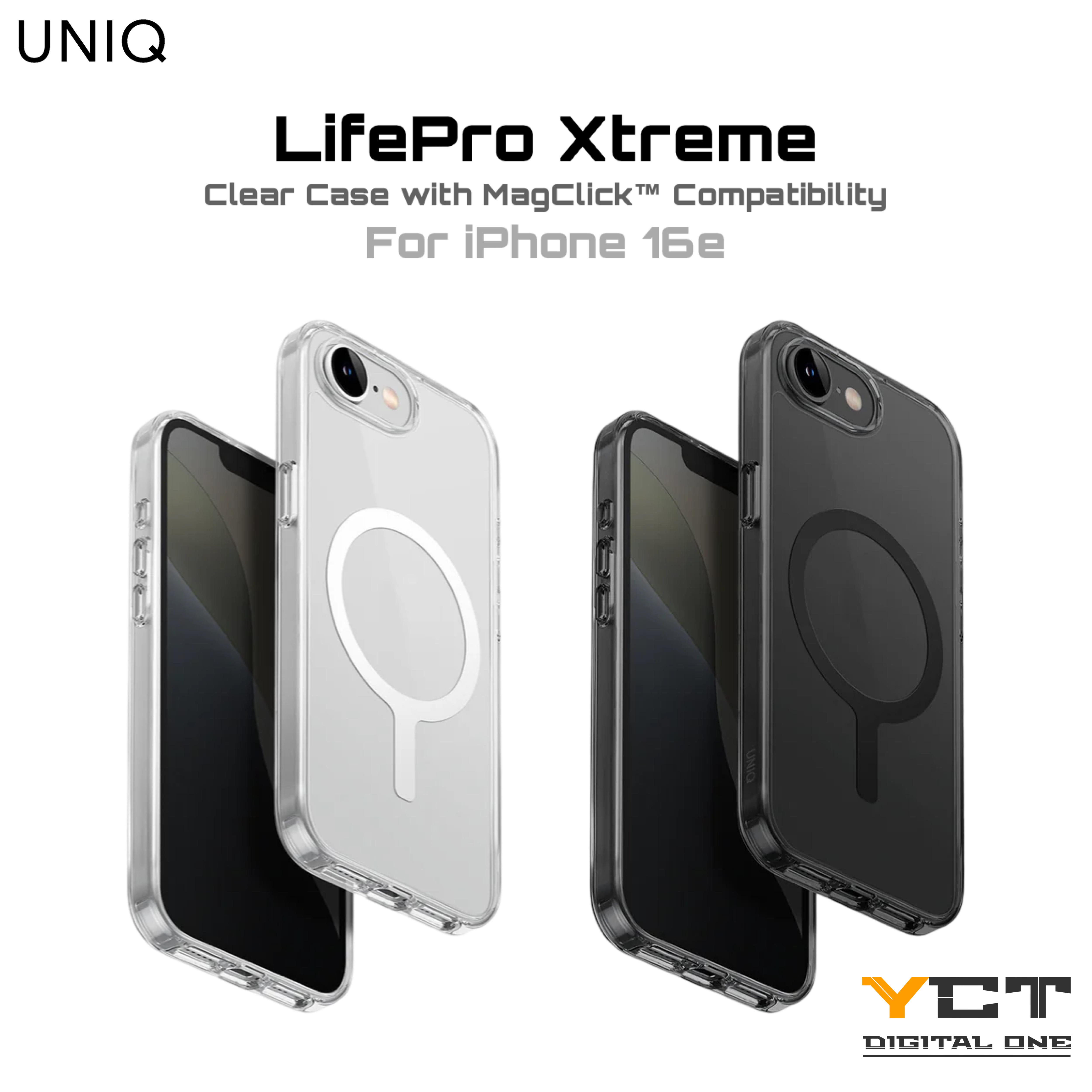 UNIQ LifePro Xtreme iPhone 16e 透明保護殼，相容於 MagClick™