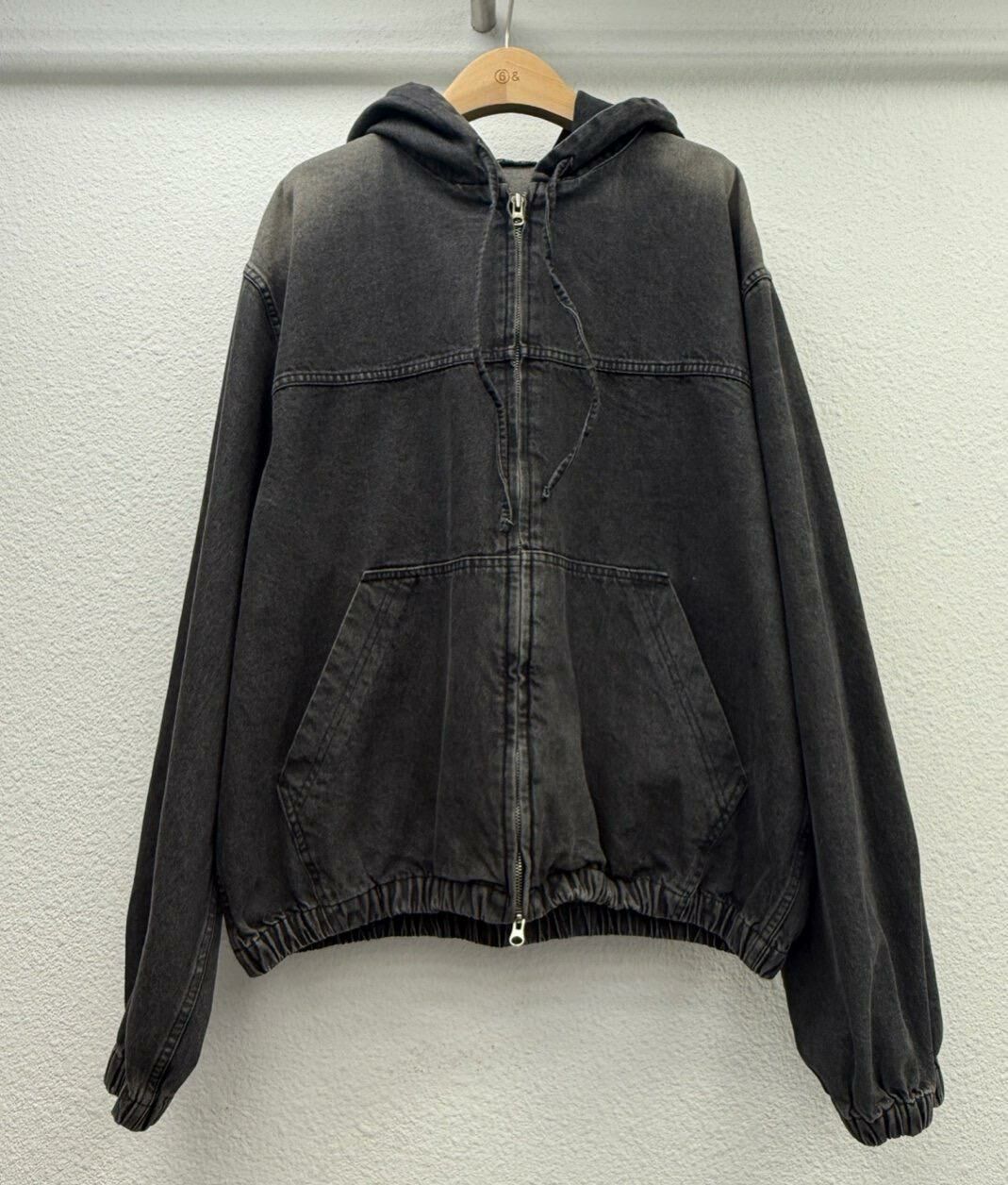 洗水連帽拉鍊牛仔外套 GAME-062JK