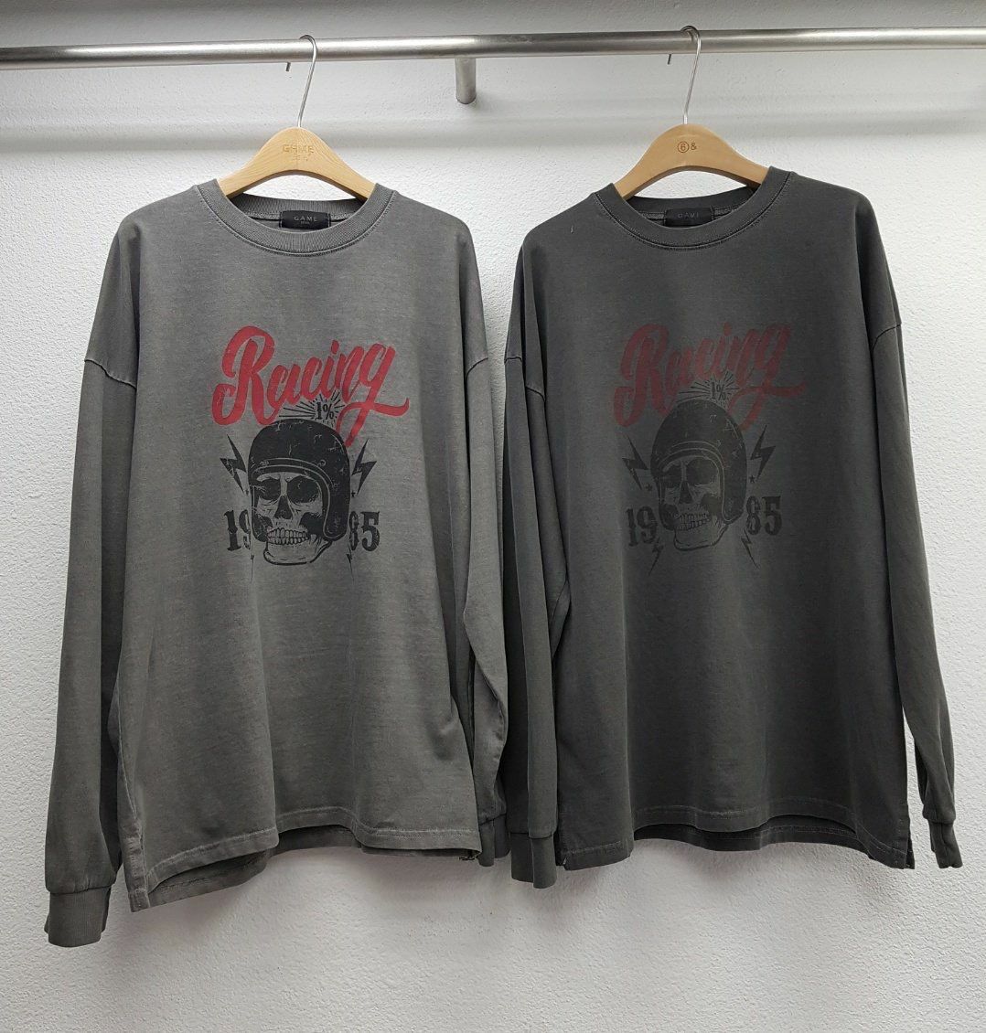 洗水英文字圖案長袖衫 GAME-063T