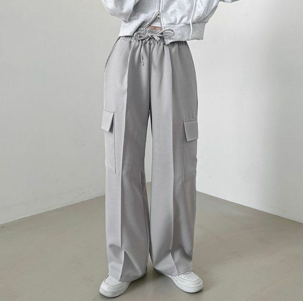 淨色工裝鬆身褲 Not-027P