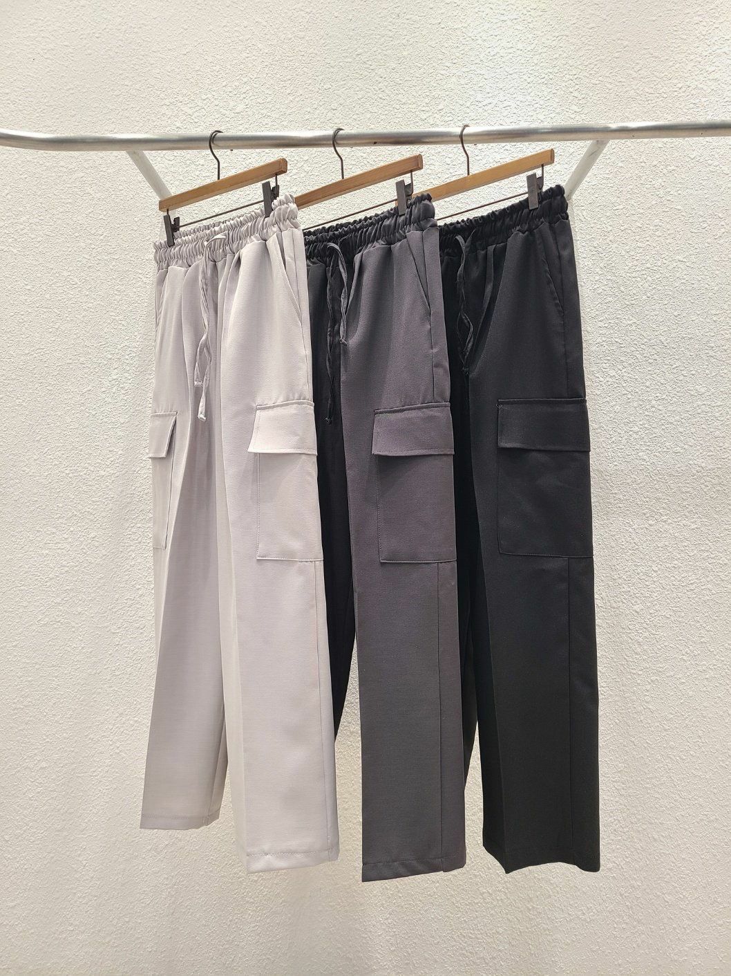 淨色工裝鬆身褲 Not-027P