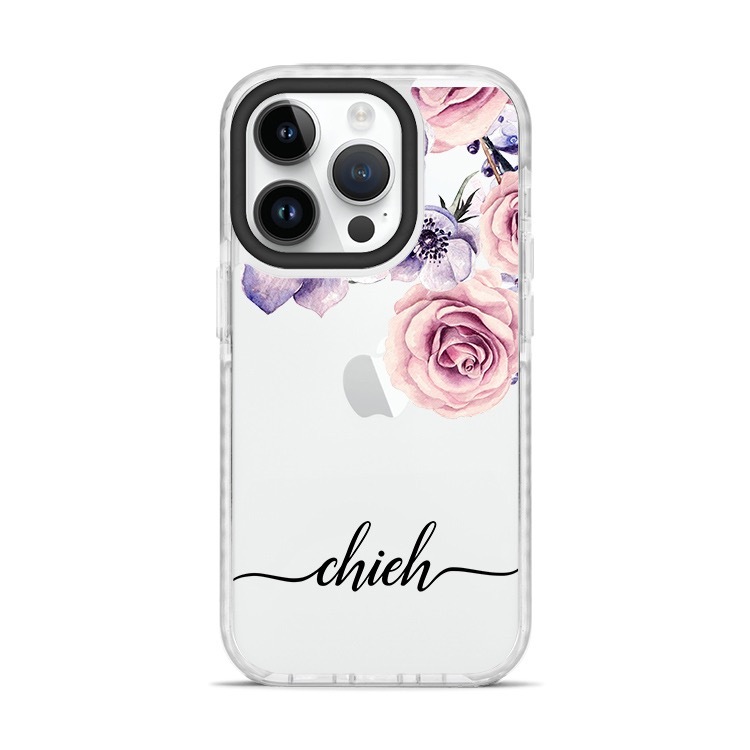 【特惠款】古典玫瑰 iPhone 13 Pro 撞白殼