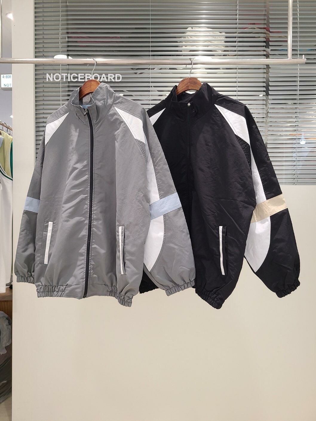 拼色企領拉鍊外套 Not-029JK